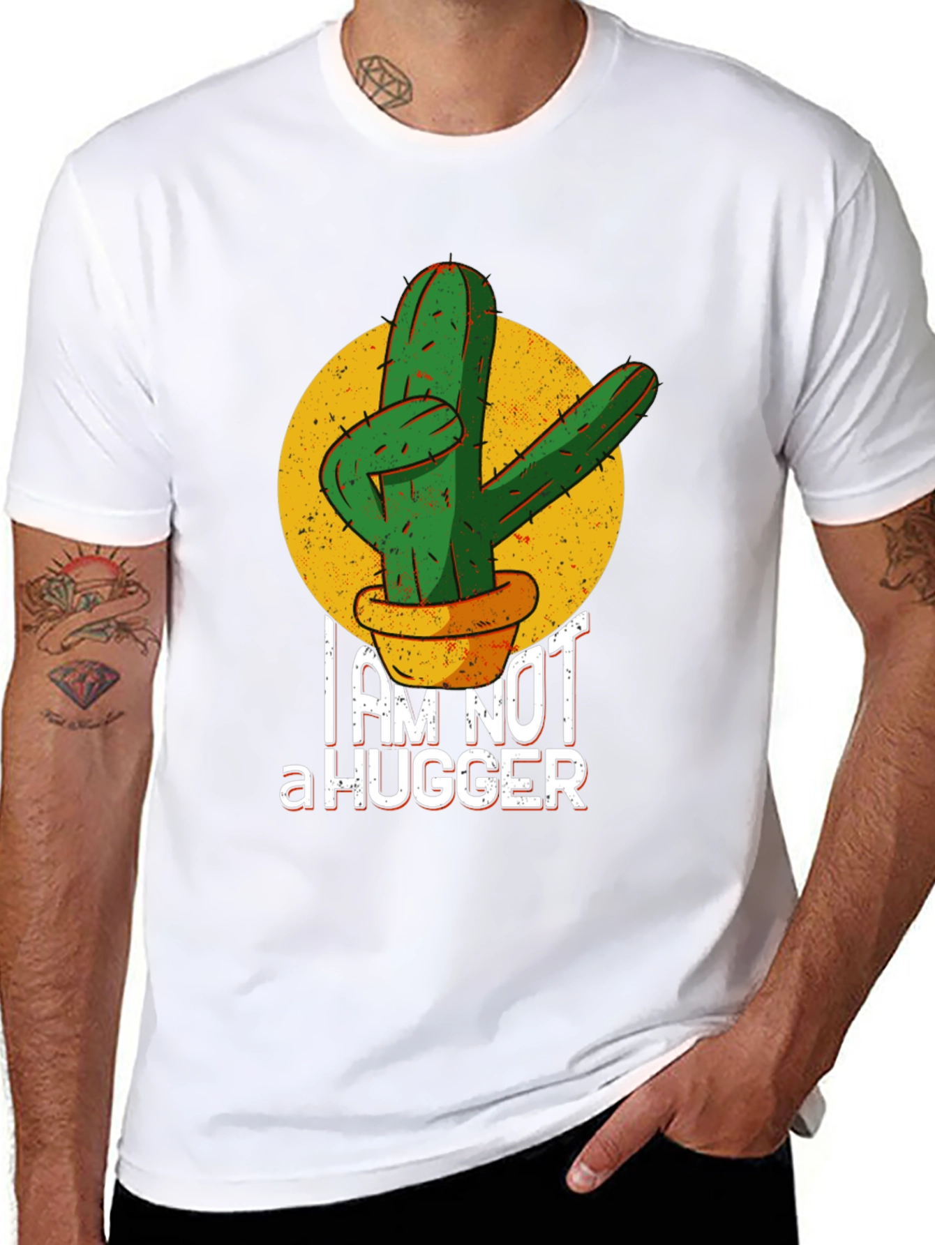 Im Not a Hugger Cactus Graphic T-Shirt