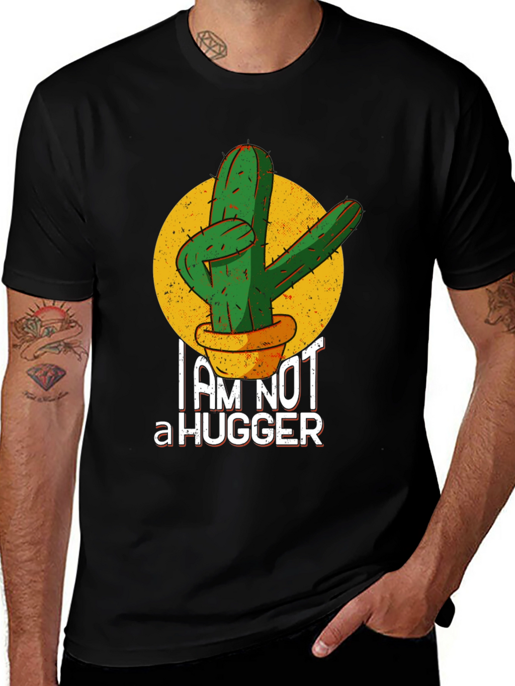 Im Not a Hugger Cactus Graphic T-Shirt