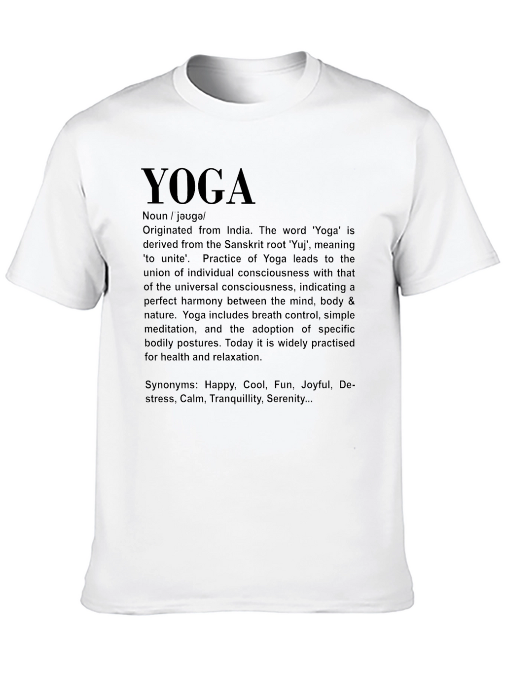 Yoga Definition T-Shirt - Meditative Harmony