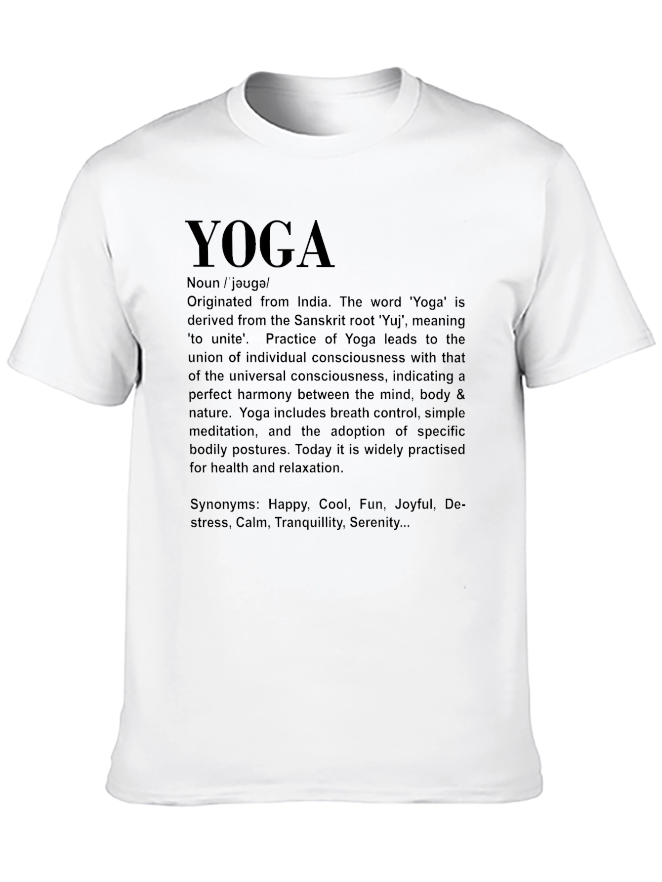 Yoga Definition T-Shirt - Meditative Harmony