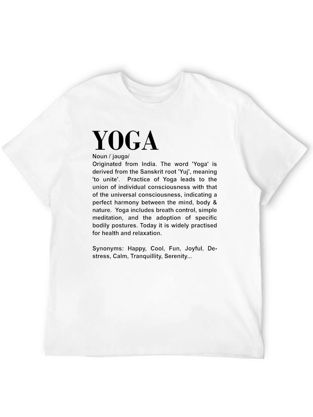 Yoga Definition T-Shirt - Meditative Harmony