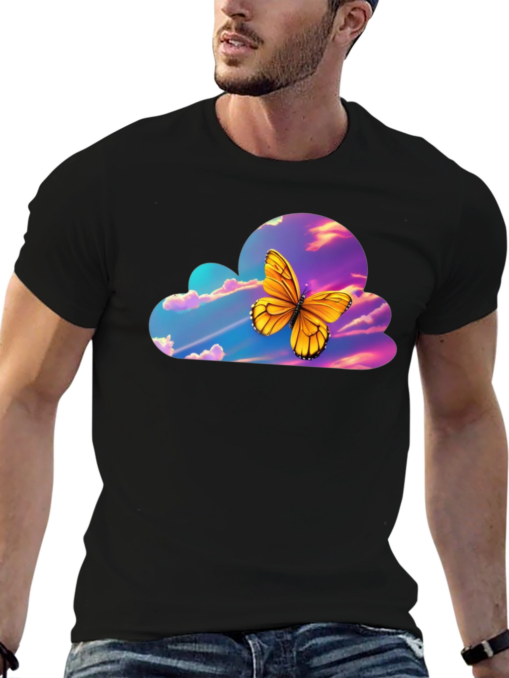 Butterfly Cloud Graphic T-Shirt