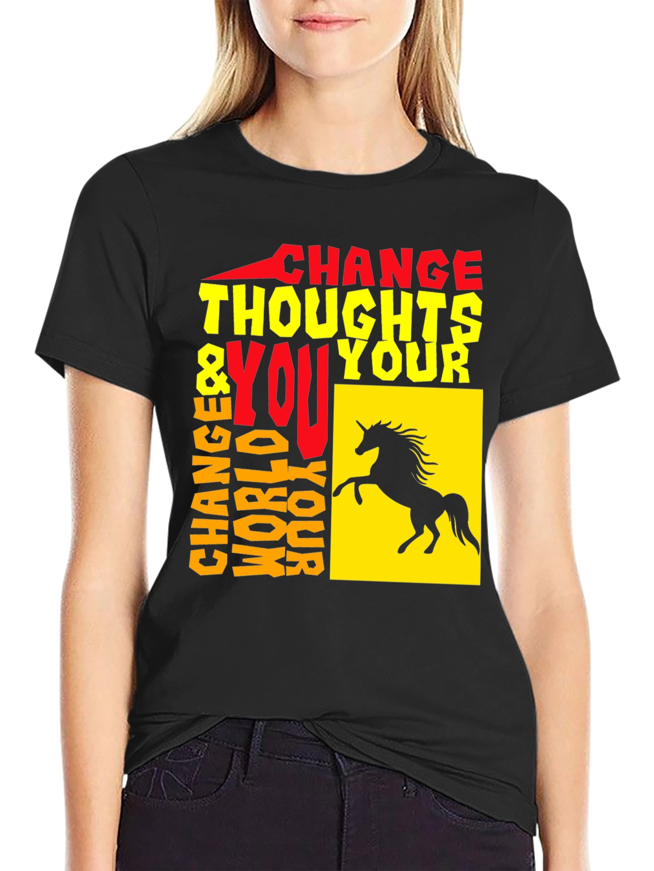 Change Thoughts Change World T-Shirt Black Unisex