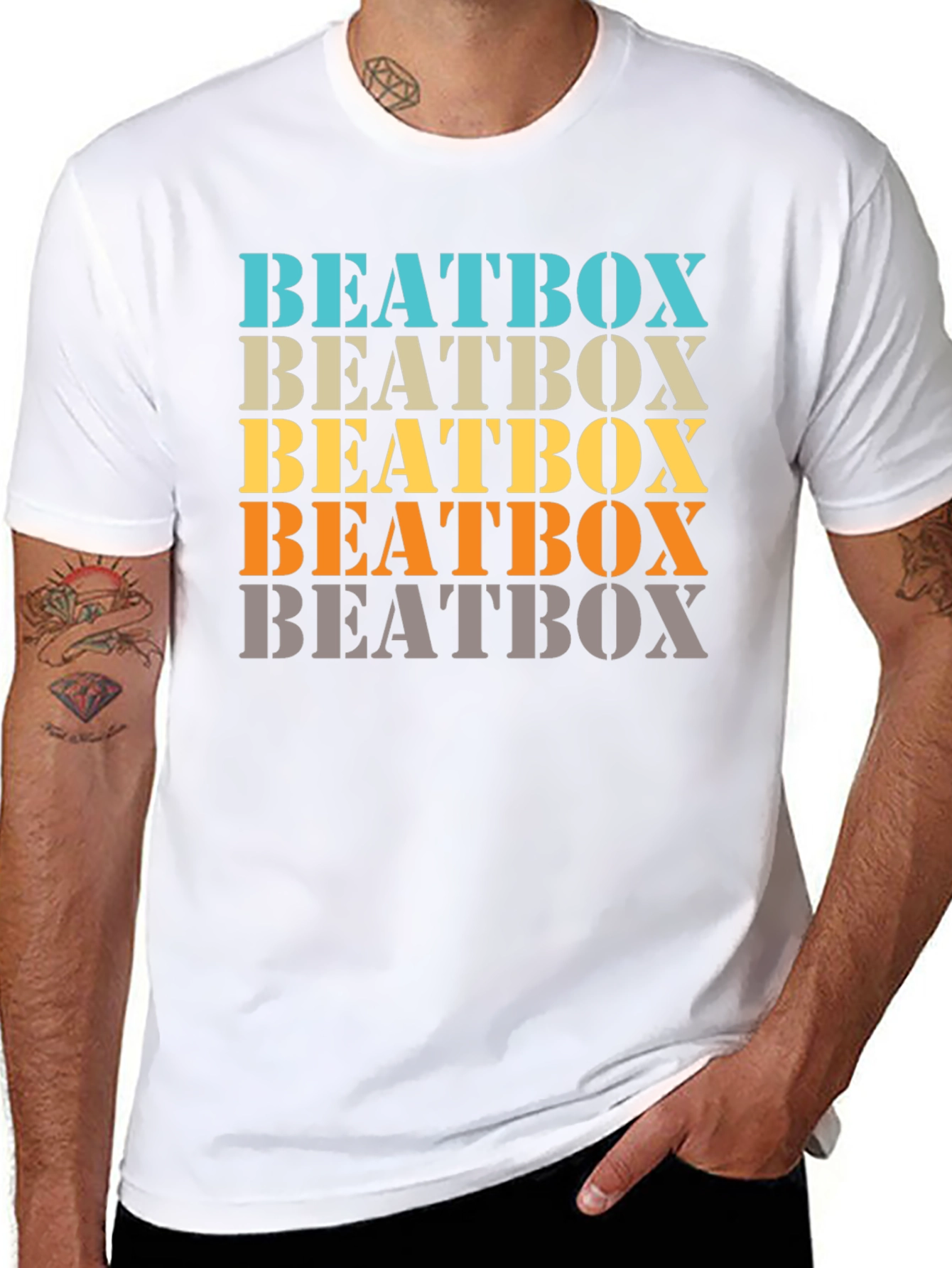 Retro Beatbox Graphic Tee - Trendy Music T-Shirt