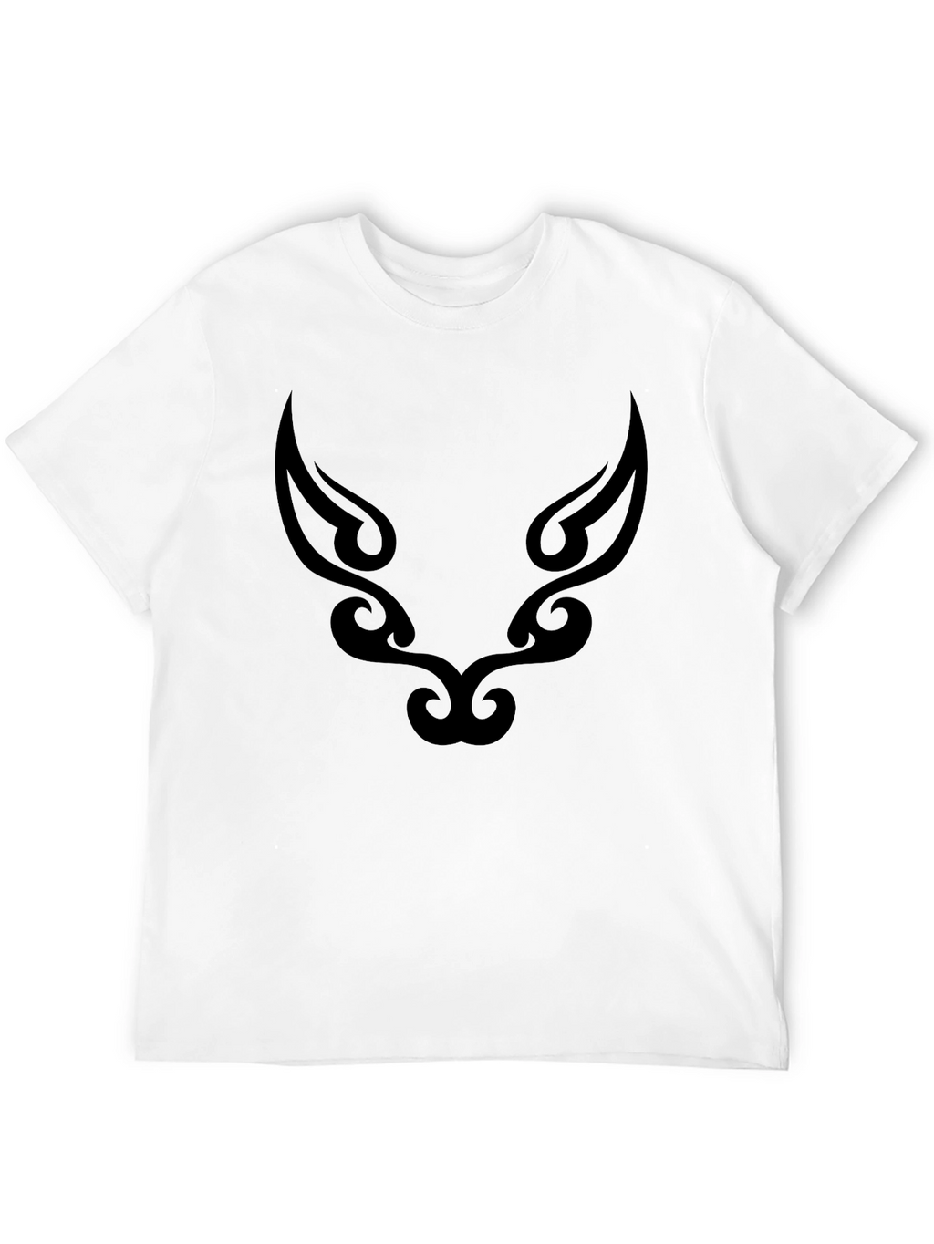 Tribal Wolf Graphic Tee - Black Cotton Blend