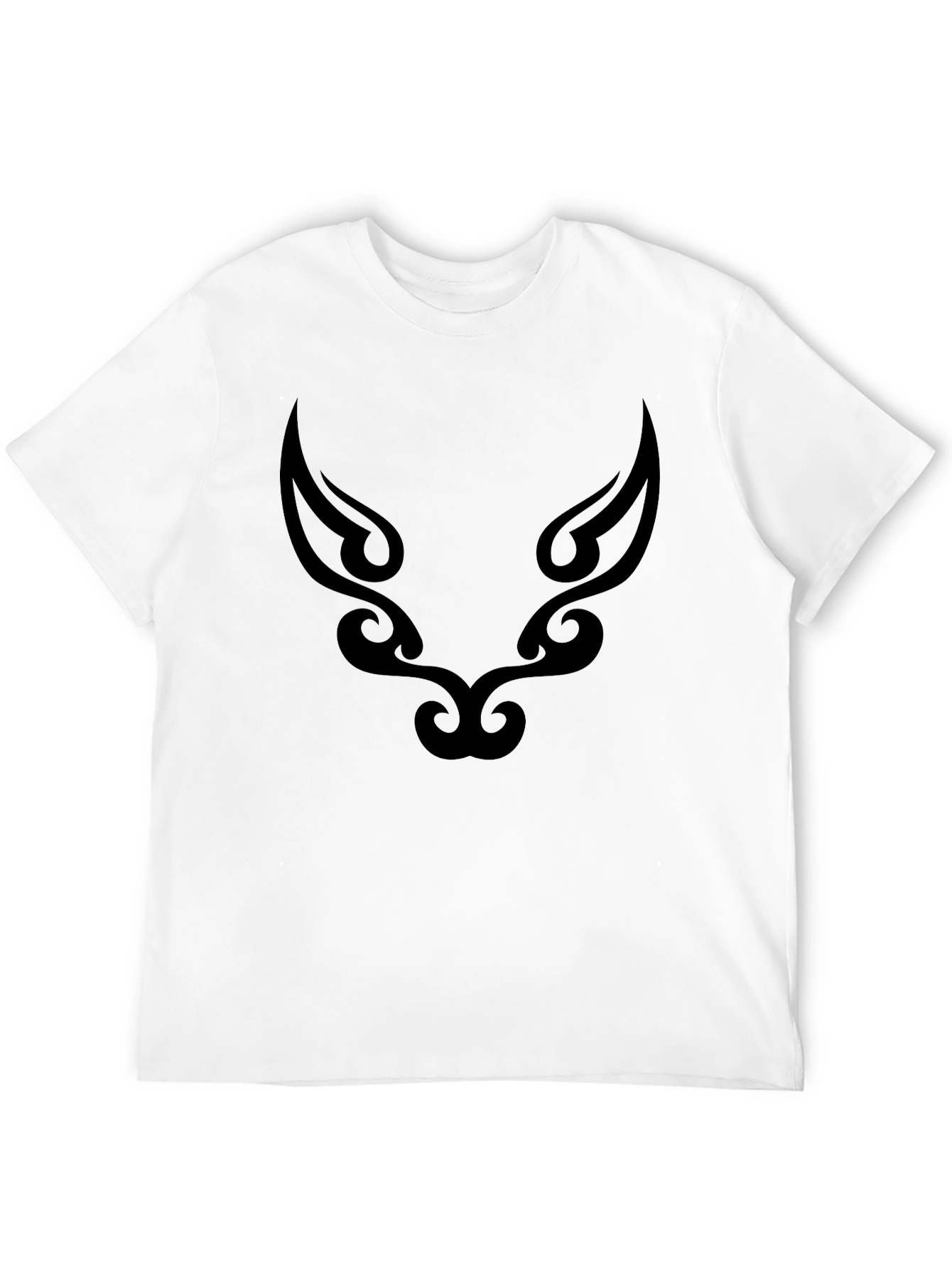 Tribal Wolf Graphic Tee - Black Cotton Blend