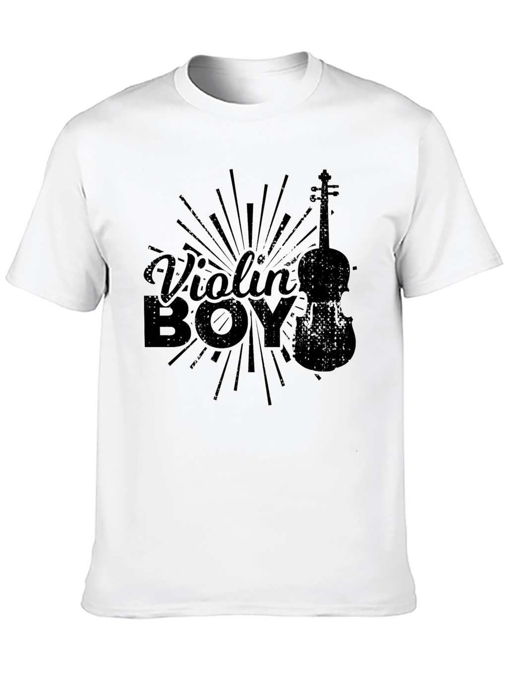 Violin Boy Graphic Black T-Shirt