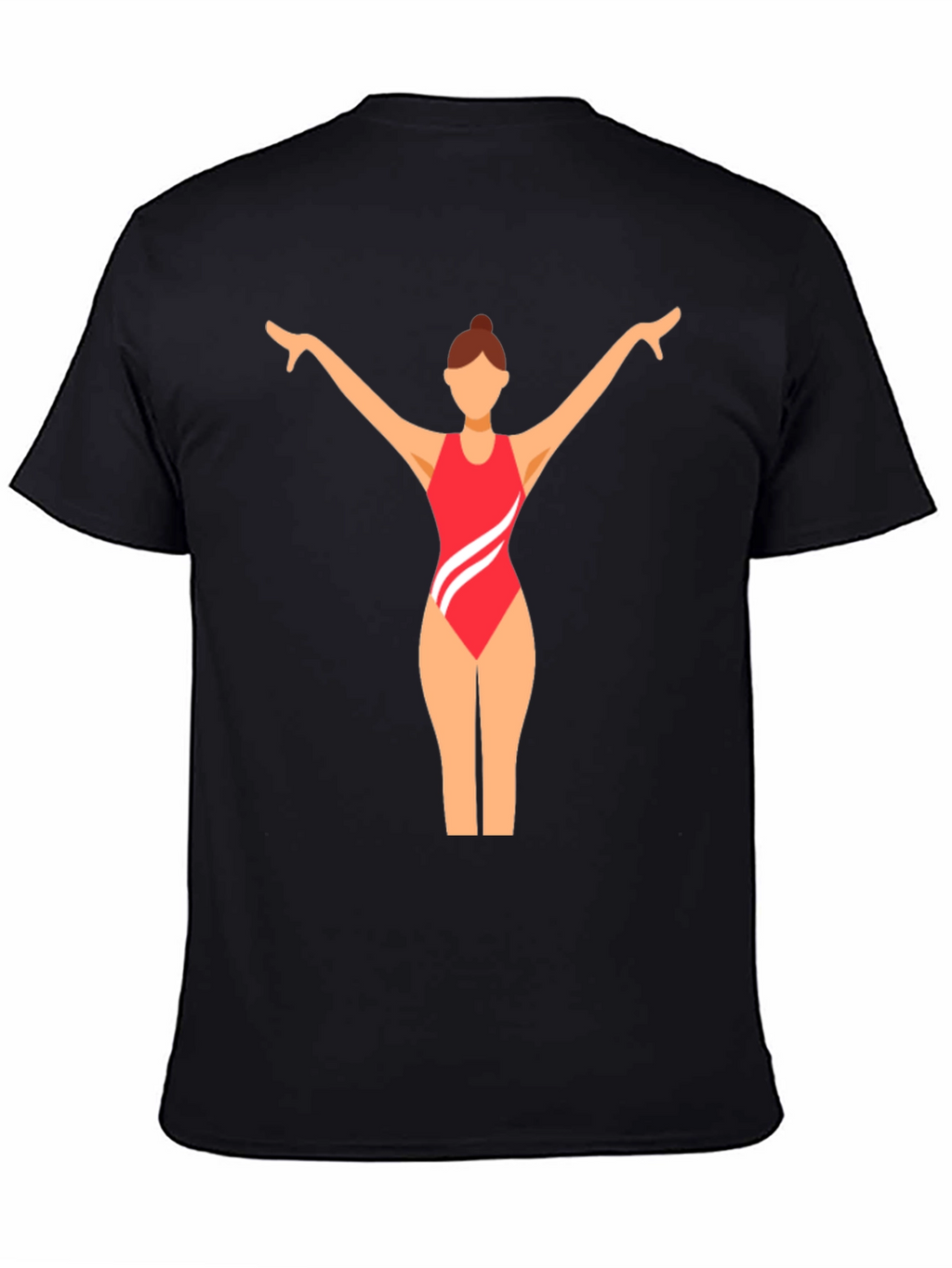 Black T-Shirt with Swimmer Graphic