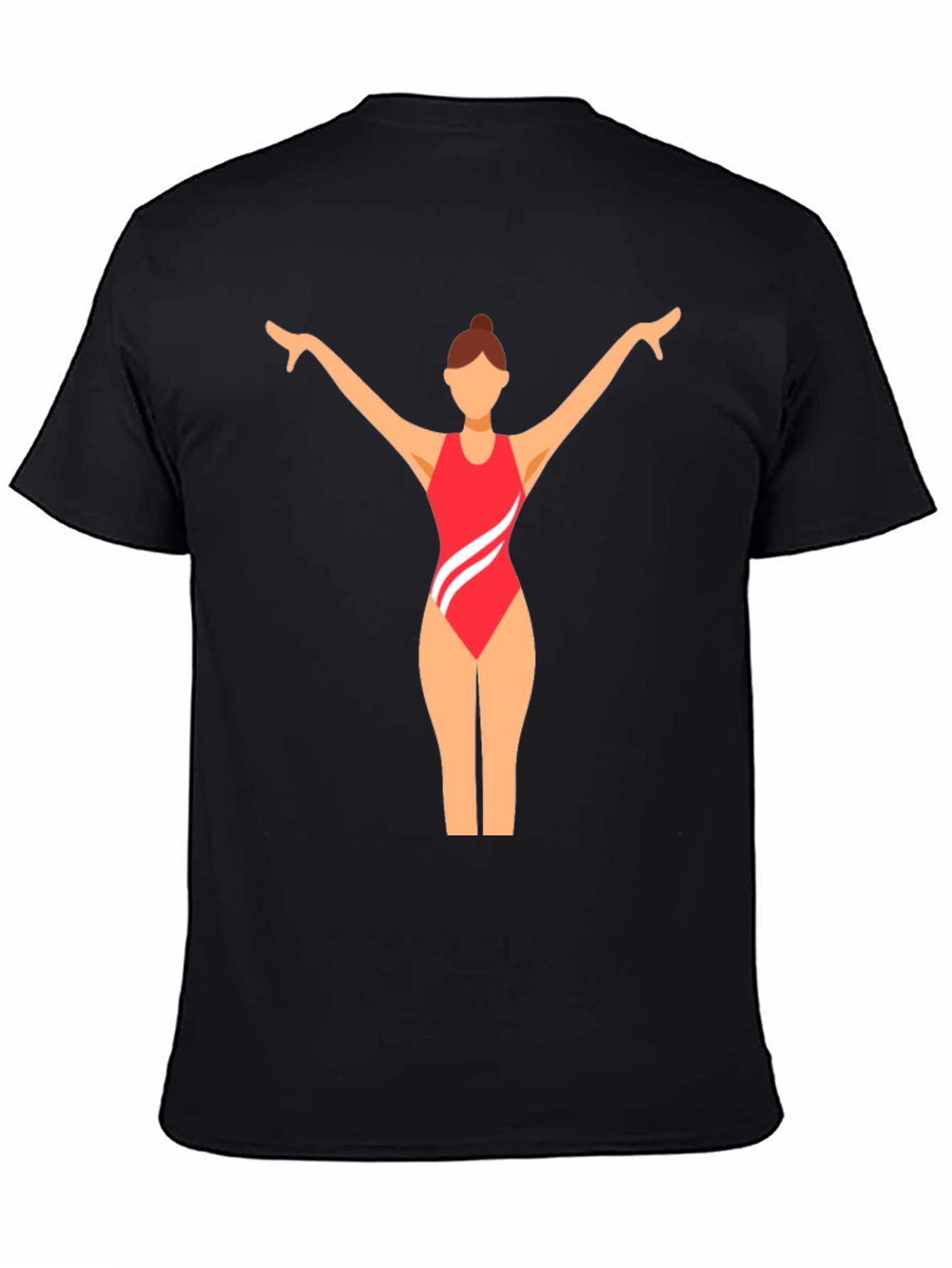 Black T-Shirt with Swimmer Graphic