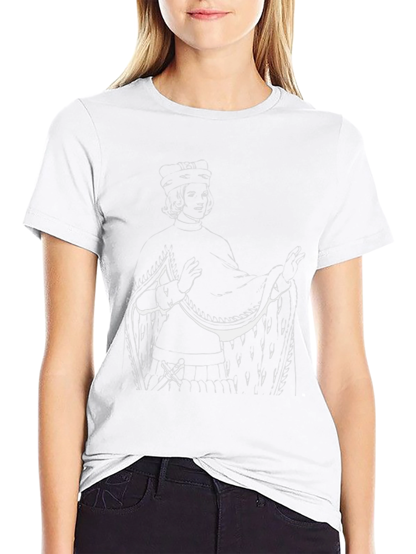 Stylized Portrait Graphic Black T-Shirt