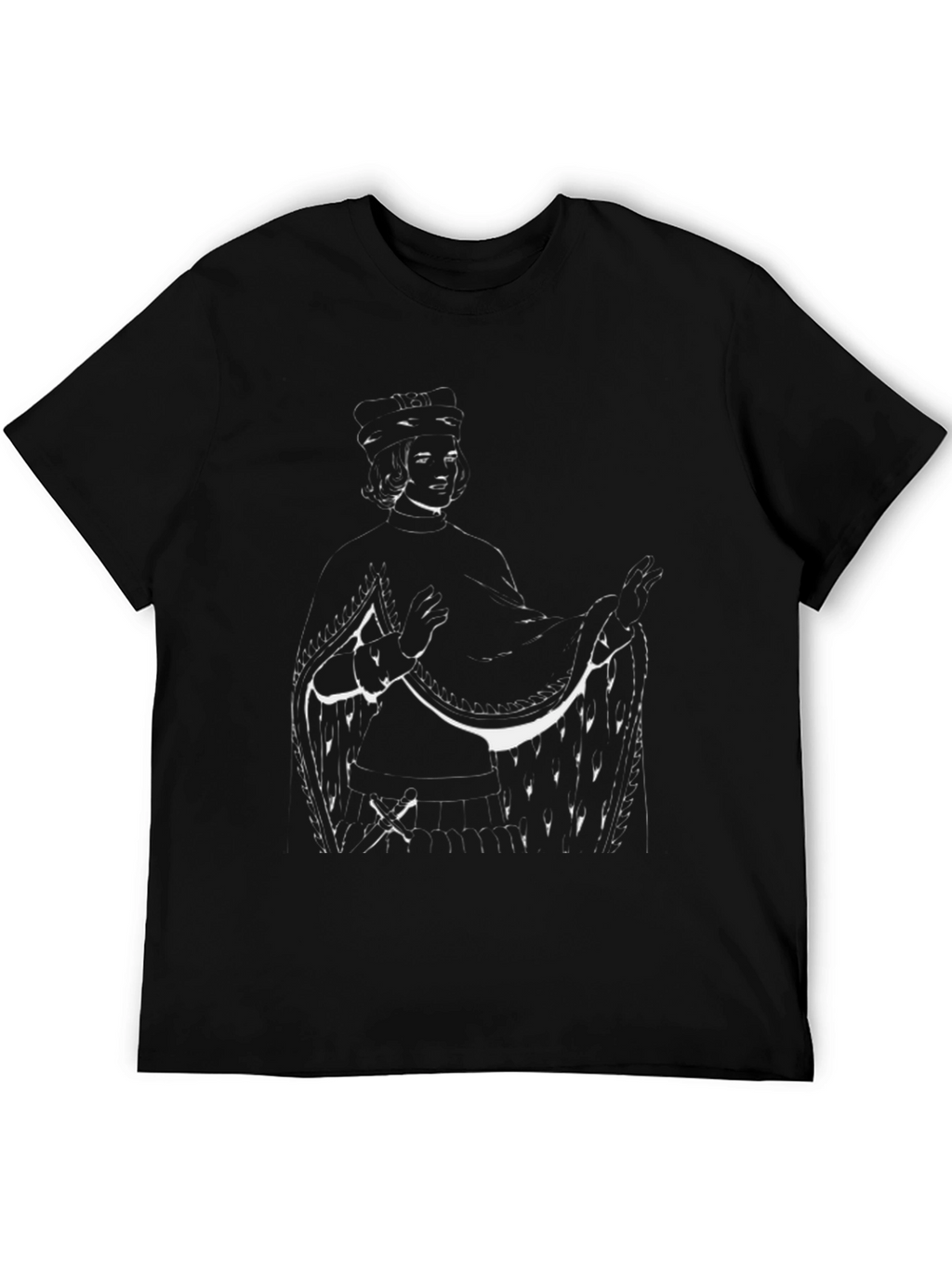 Stylized Portrait Graphic Black T-Shirt
