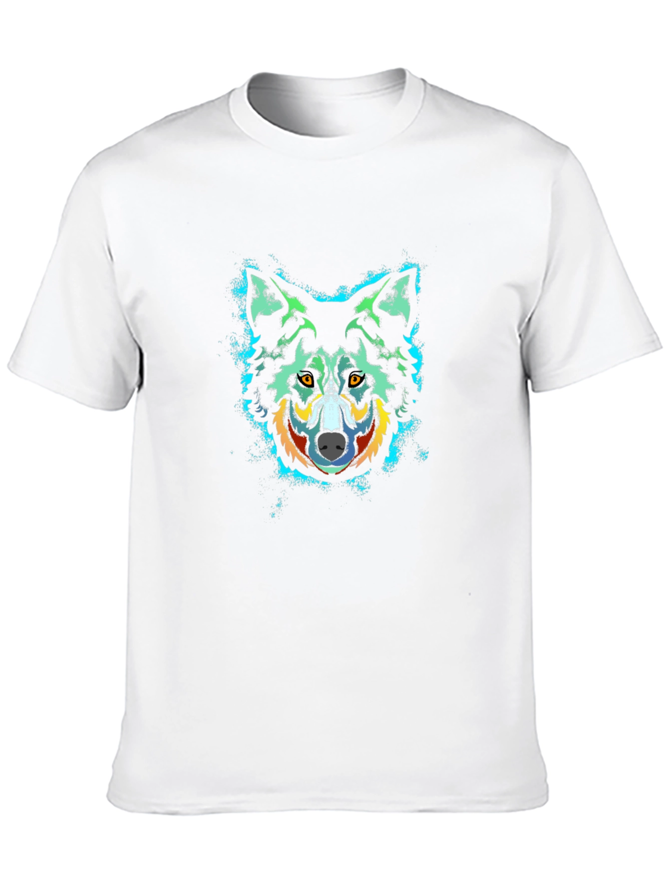 Wolf Graphic Print Crew Neck Black T-Shirt
