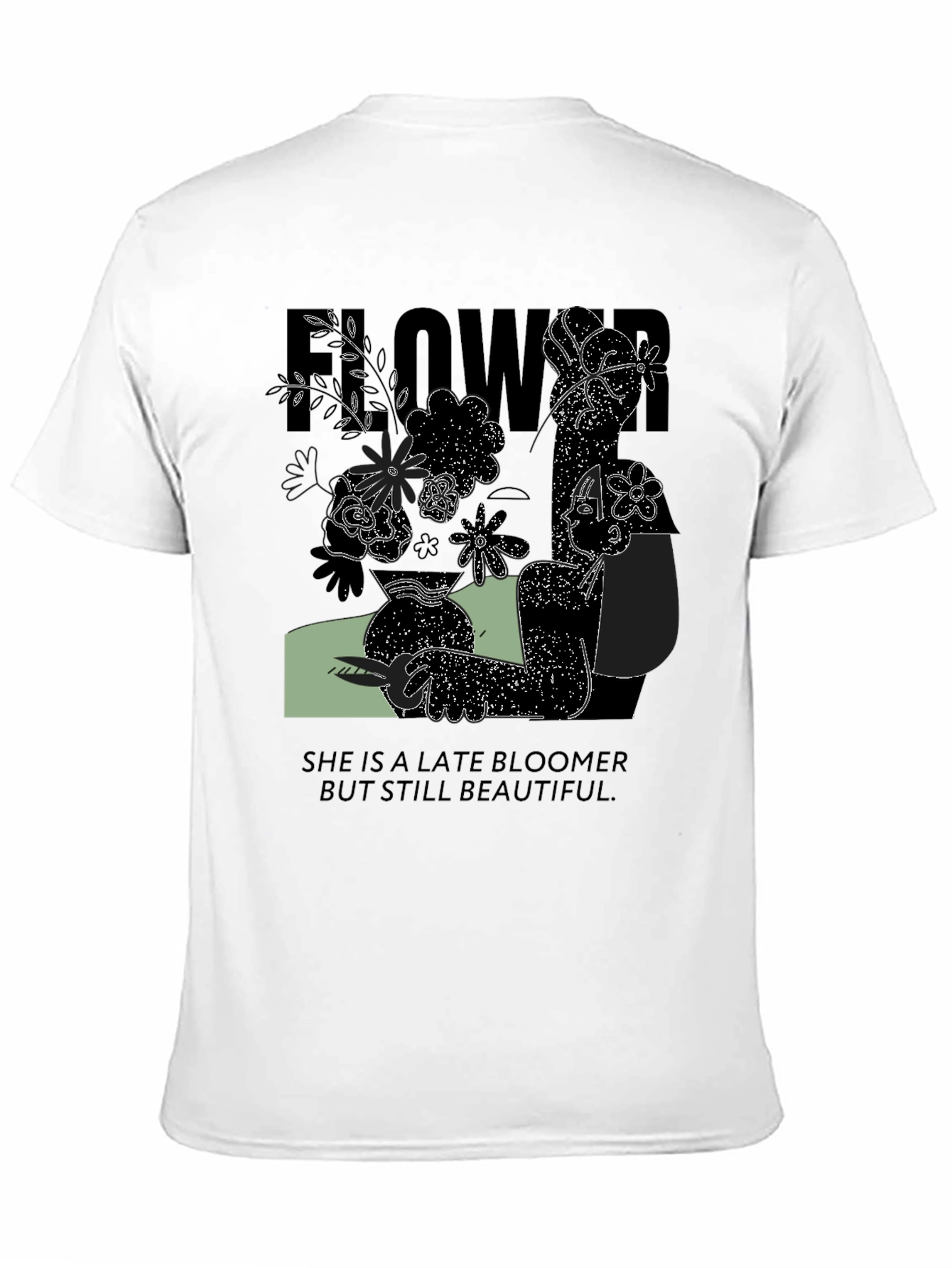 Late Bloomer Graphic Tee - Unisex Black Cotton Shirt