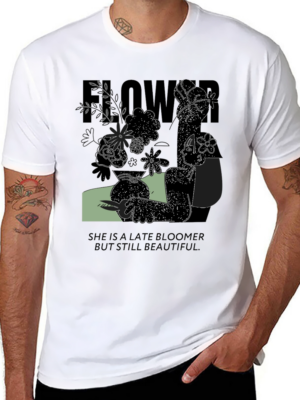 Late Bloomer Graphic Tee - Unisex Black Cotton Shirt