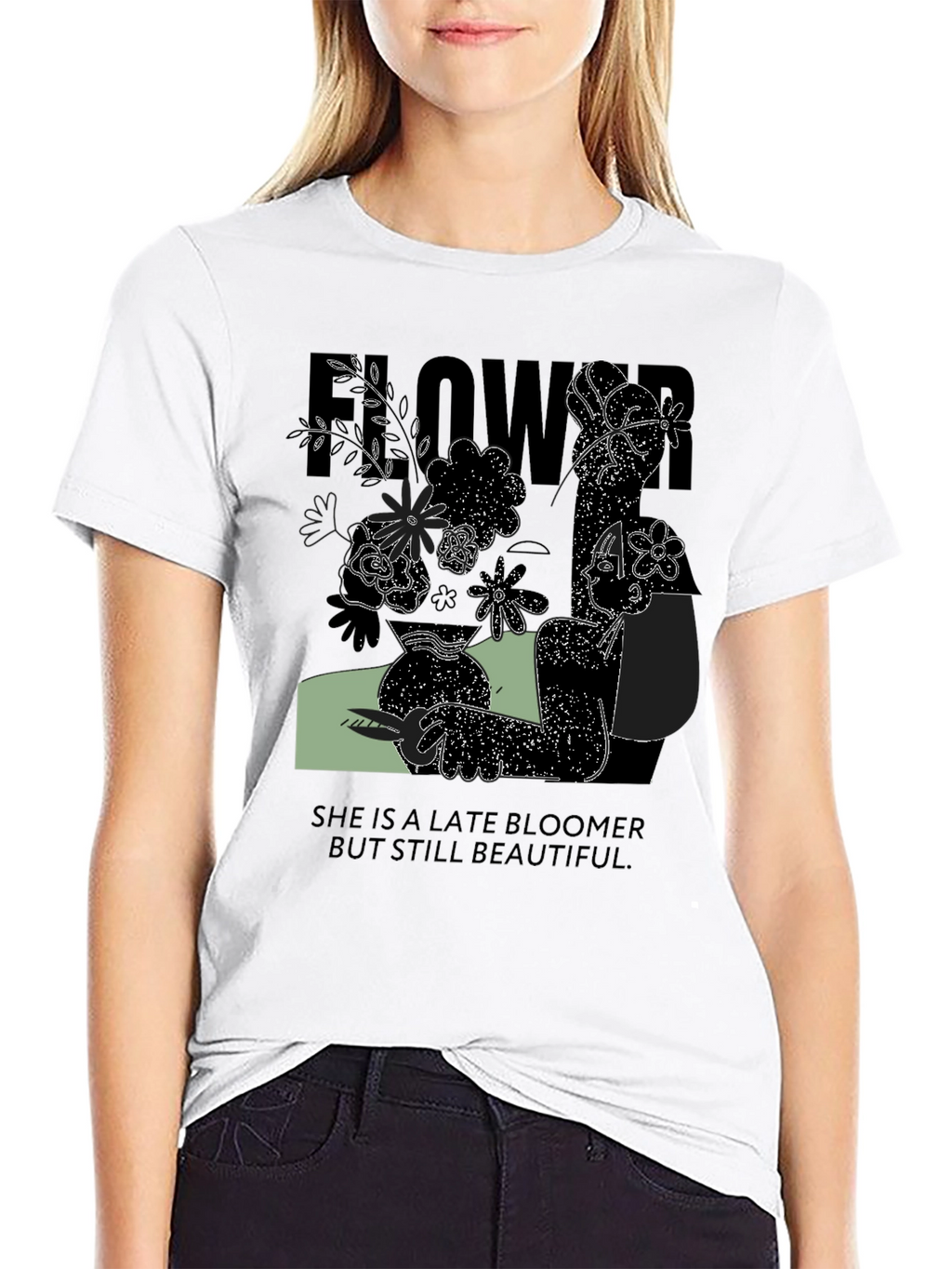 Late Bloomer Graphic Tee - Unisex Black Cotton Shirt