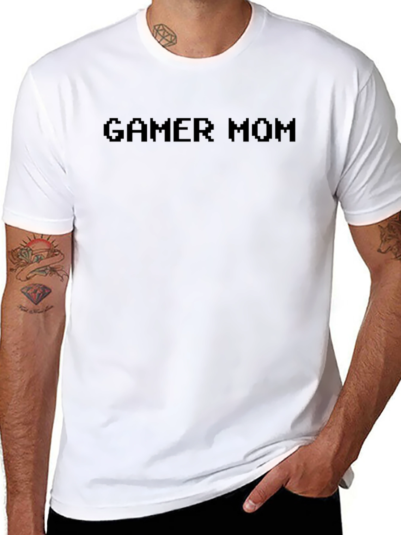 Gamer Mom Graphic Tee - Black Cotton Casual T-Shirt