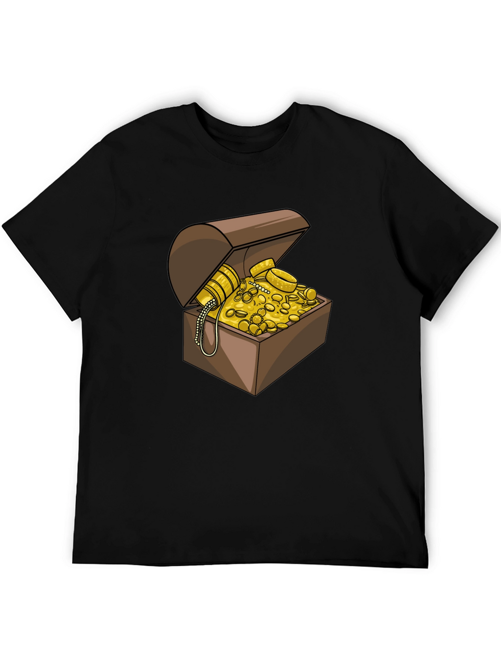 Treasure Chest Graphic Tee - Black Cotton Casual Shirt