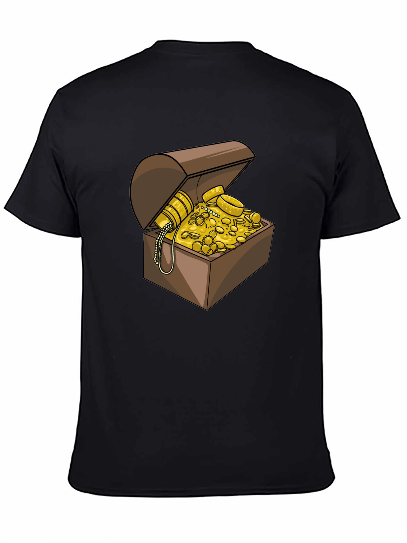 Treasure Chest Graphic Tee - Black Cotton Casual Shirt