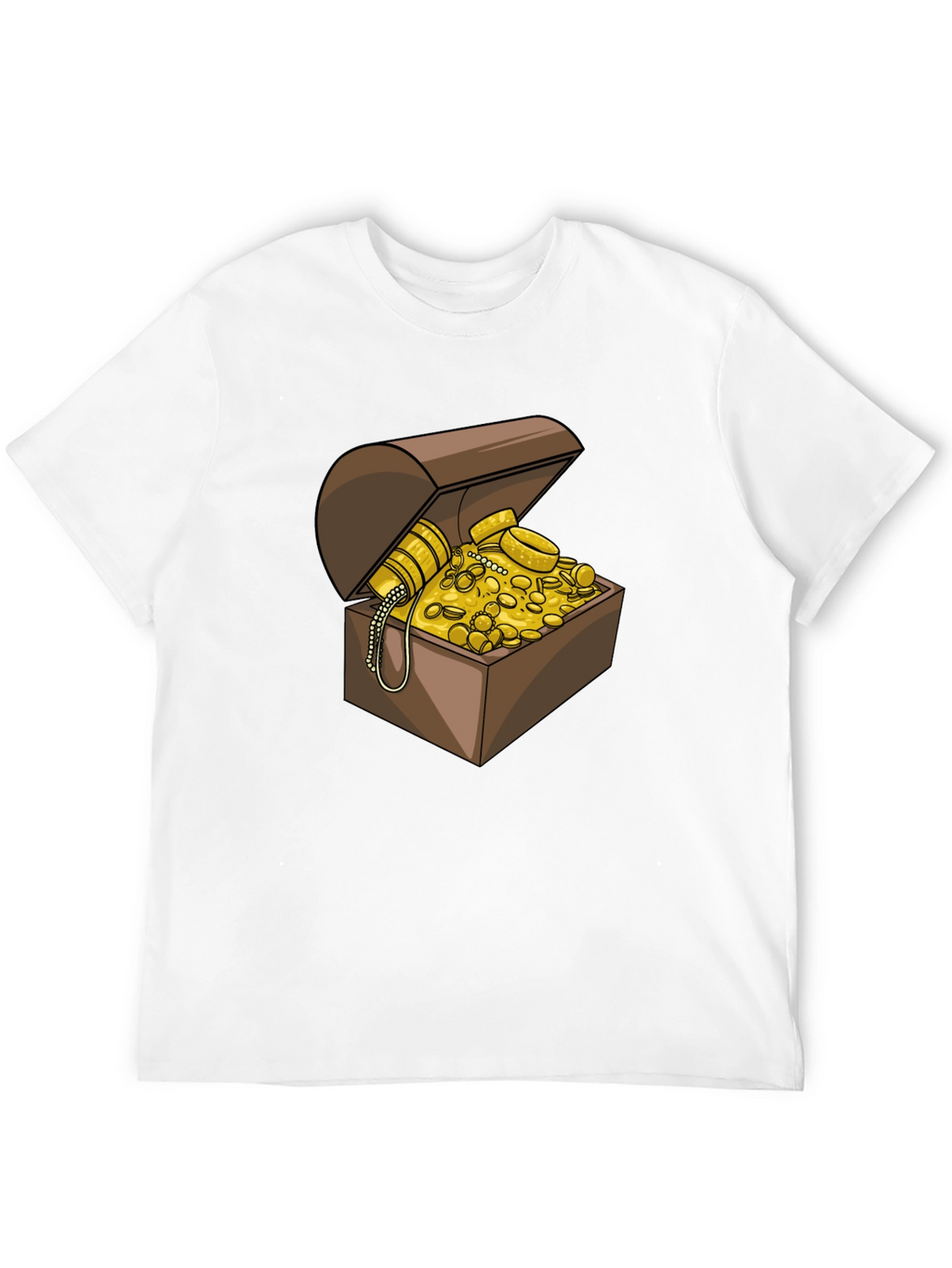 Treasure Chest Graphic Tee - Black Cotton Casual Shirt