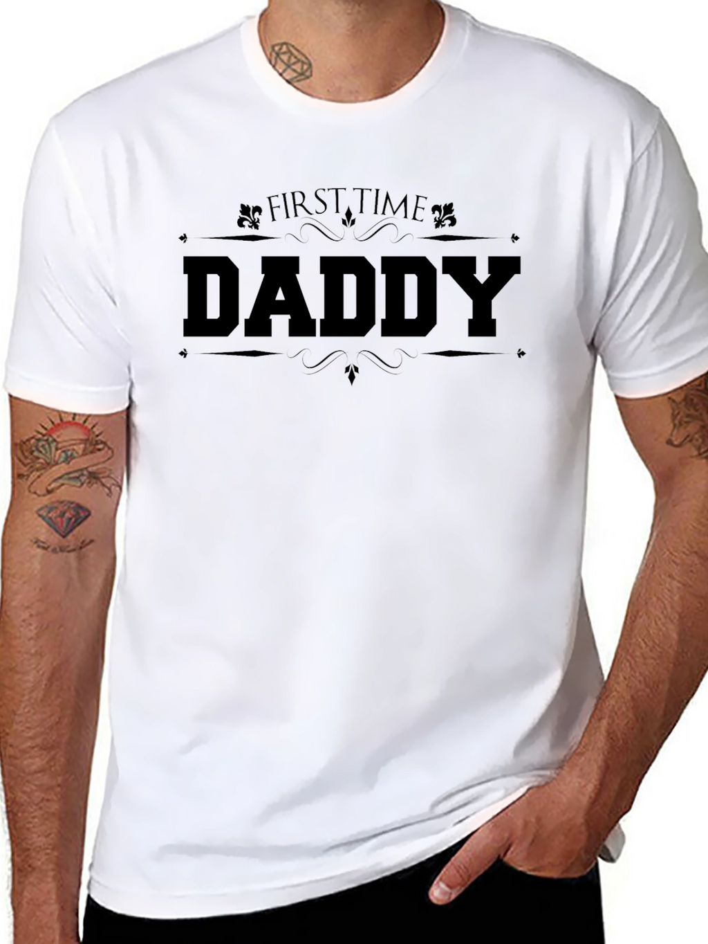 First Time Daddy Black Graphic T-Shirt
