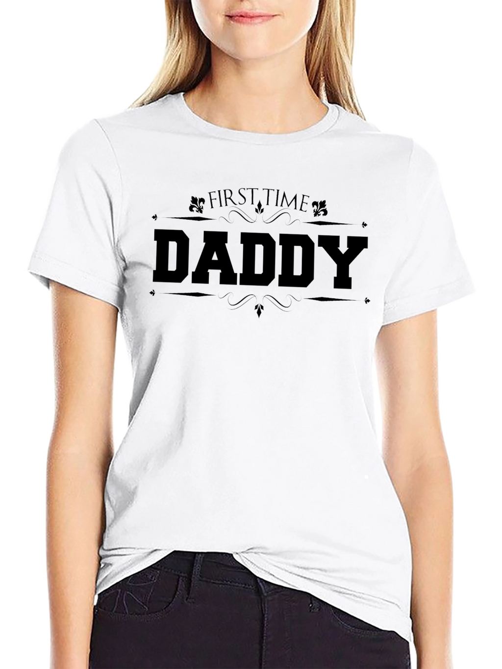 First Time Daddy Black Graphic T-Shirt