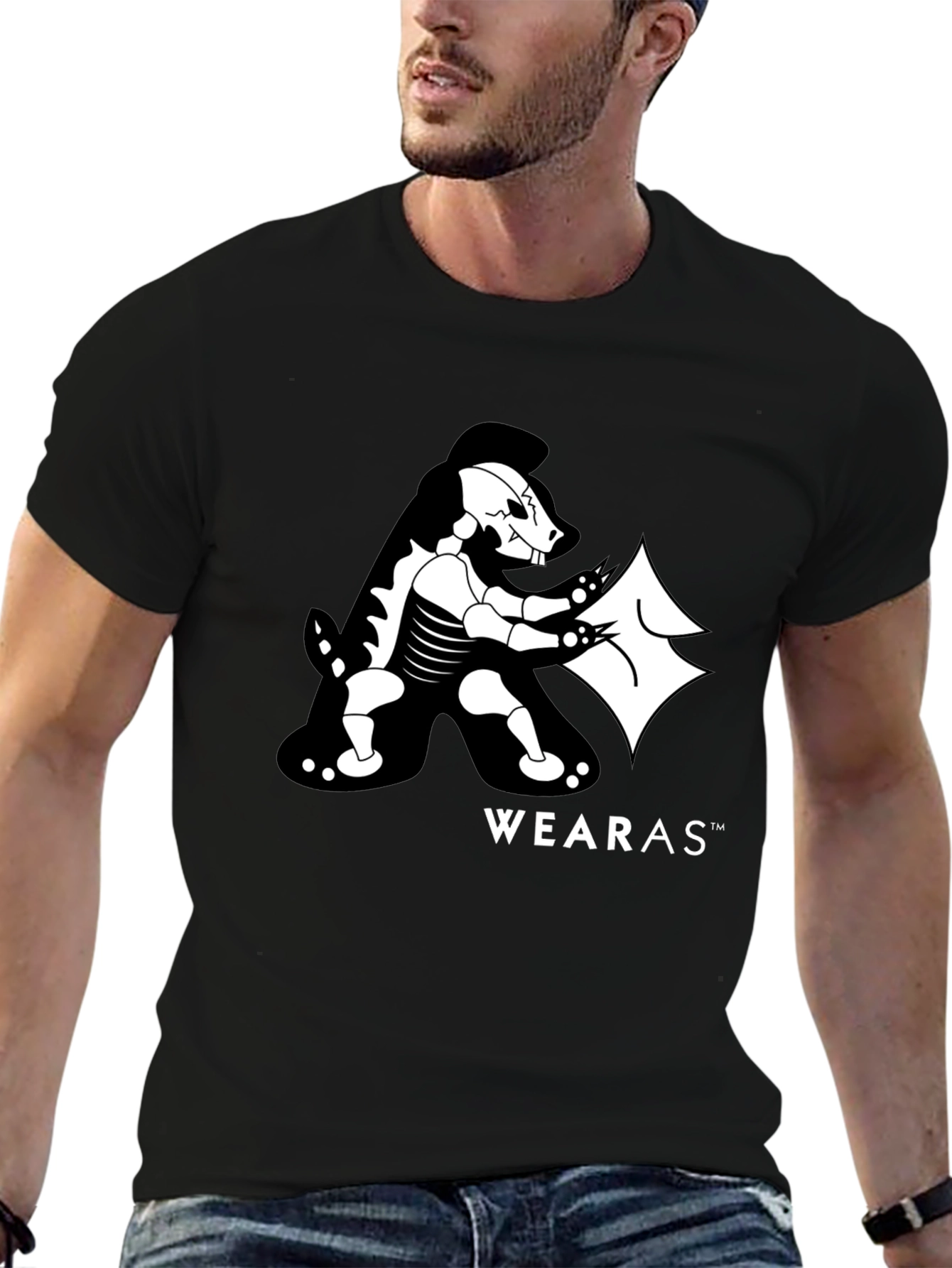 Wearas Skeleton Badger Black T-Shirt