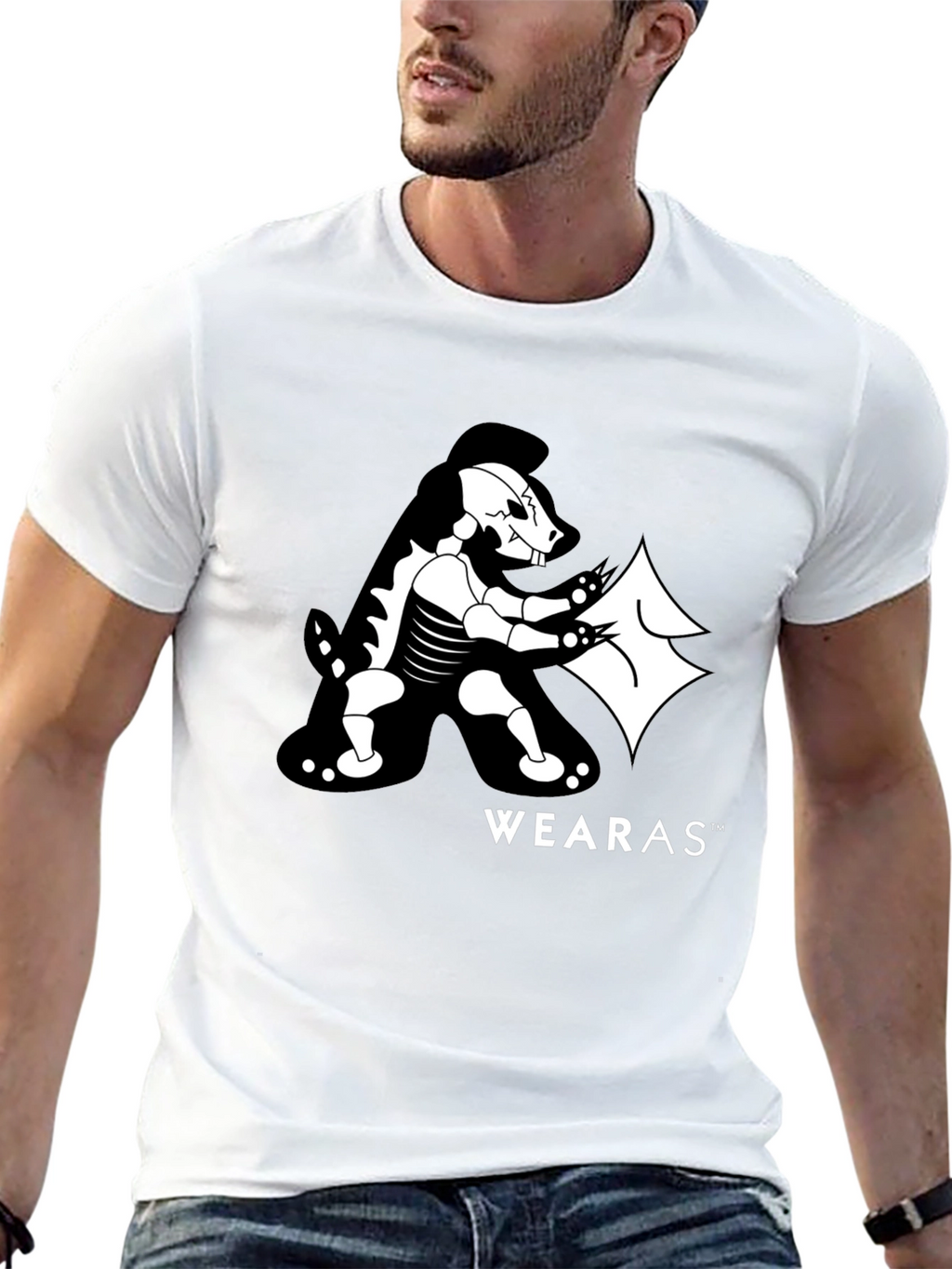 Wearas Skeleton Badger Black T-Shirt