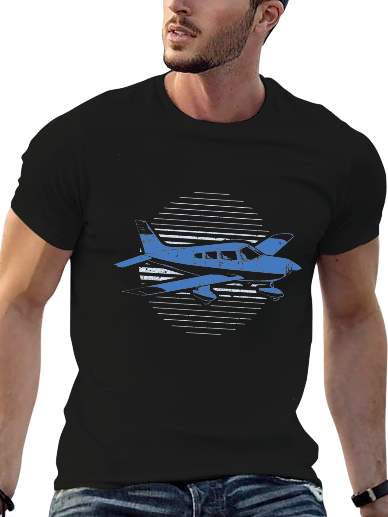 Airplane Graphic Tee - Black Aviation T-Shirt