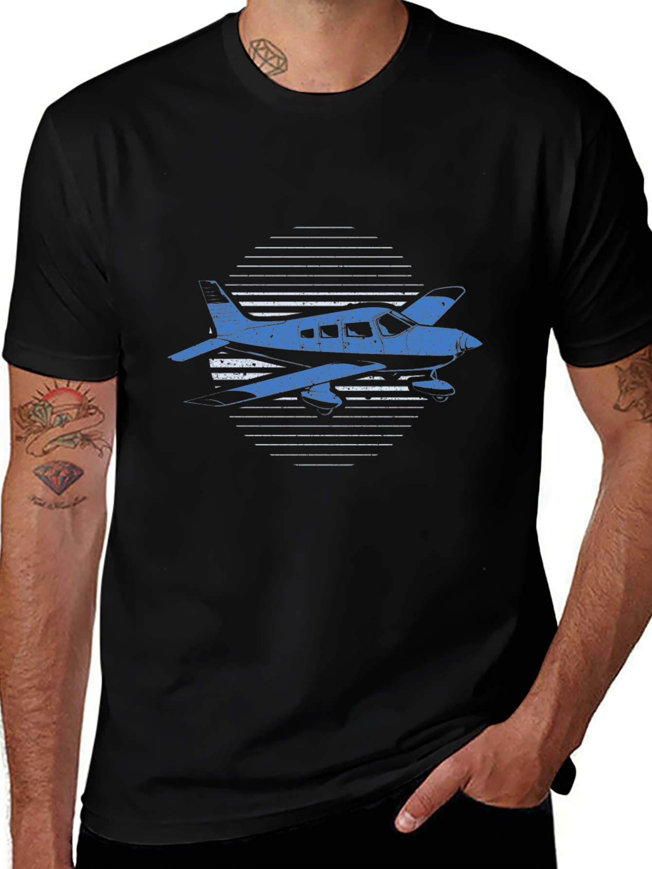 Airplane Graphic Tee - Black Aviation T-Shirt