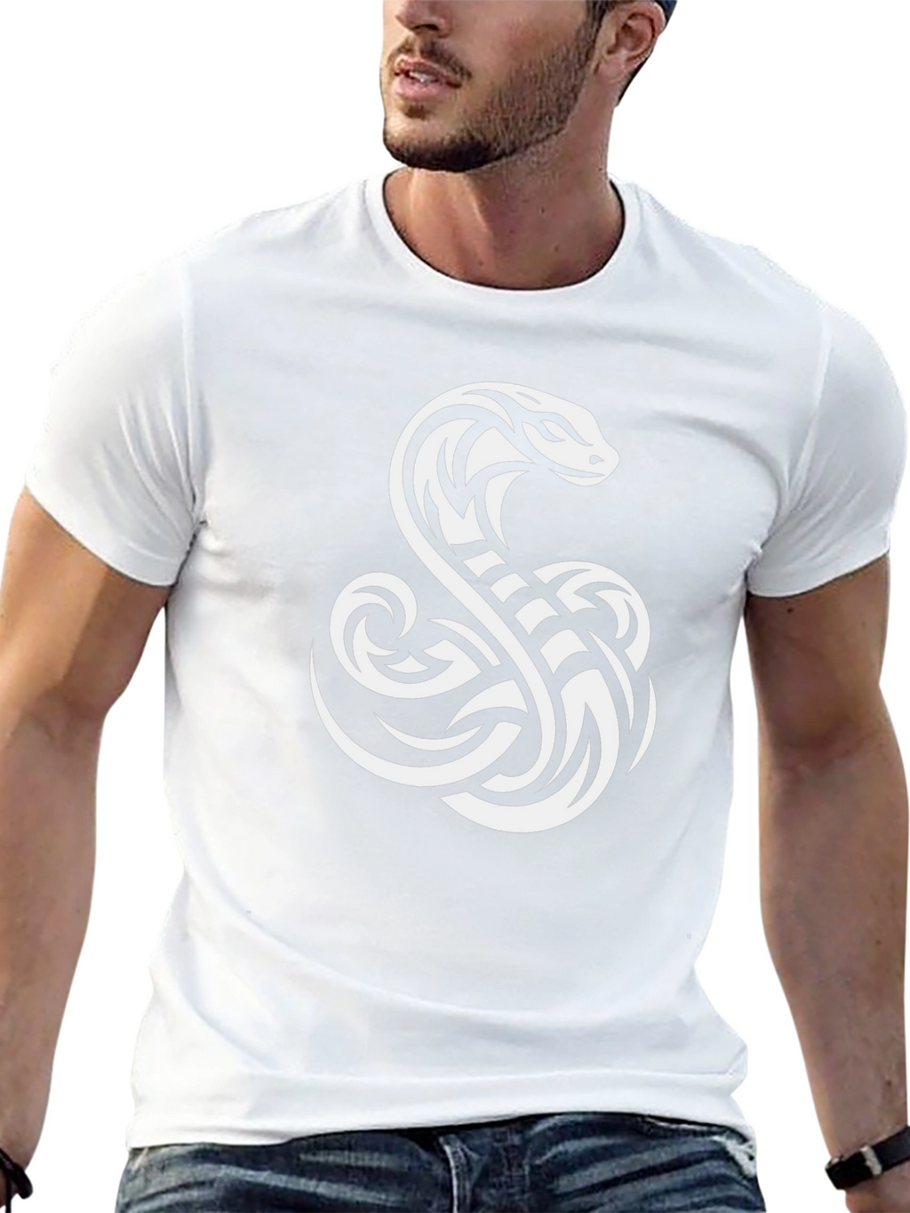 Black T-Shirt with Cobra Graphic