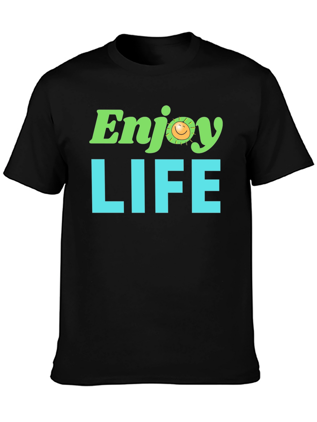 Enjoy Life Graphic Tee - Black Cotton T-Shirt