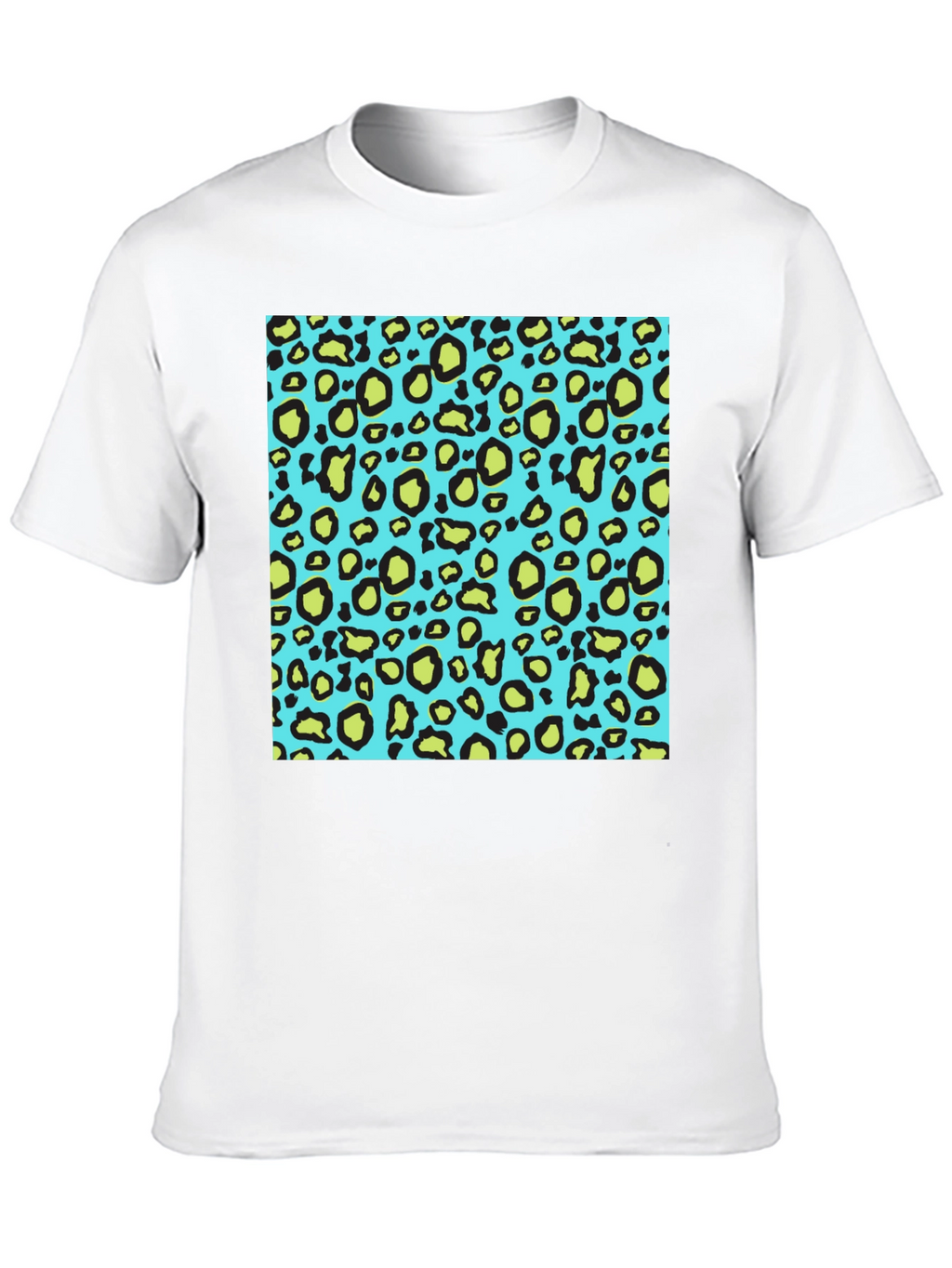 Leopard Print Crew Neck T-Shirt - Black