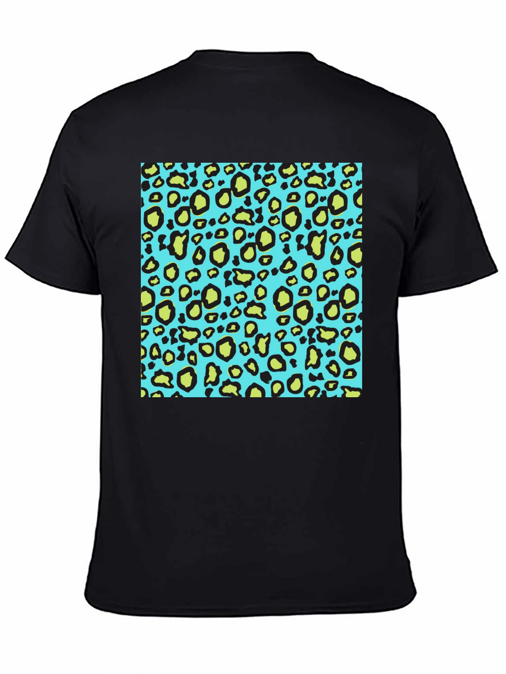 Leopard Print Crew Neck T-Shirt - Black