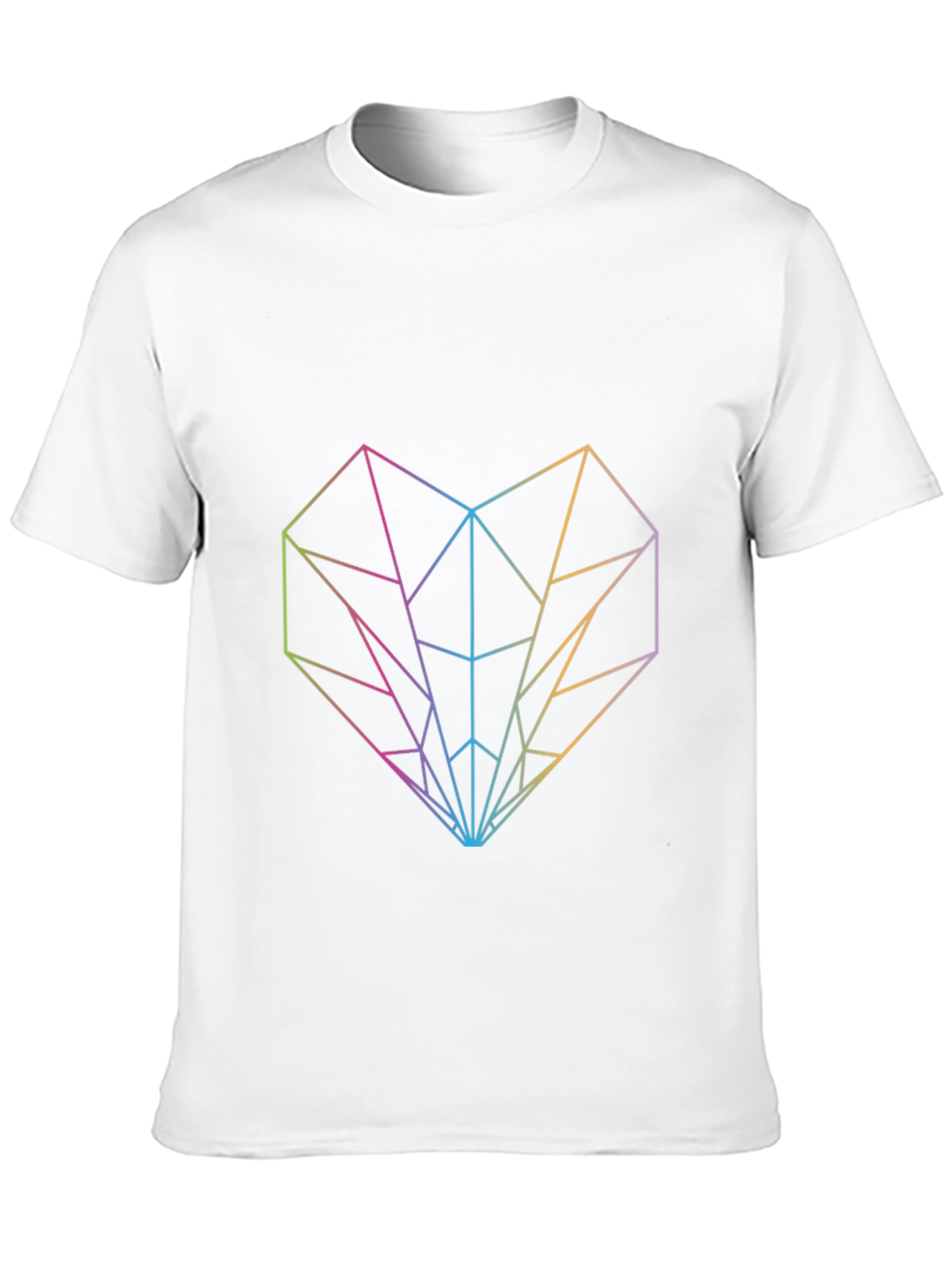 Geometric Heart Graphic Tee - Modern Rainbow Design