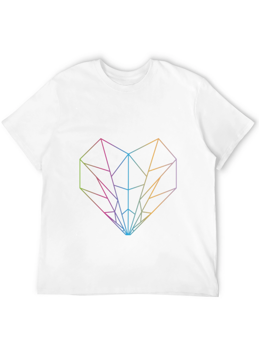 Geometric Heart Graphic Tee - Modern Rainbow Design