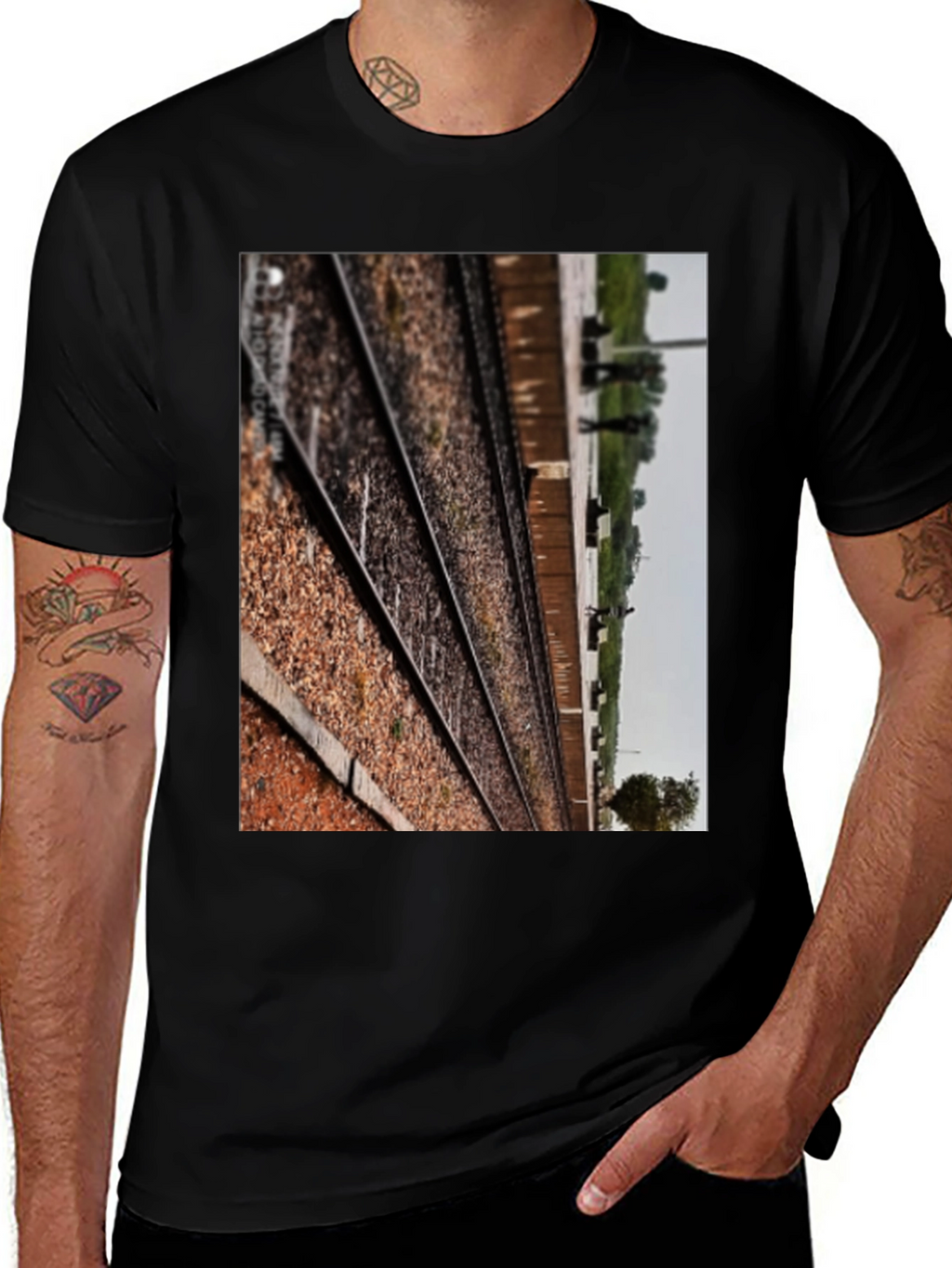 Railway Tracks Graphic Tee - Train Lover Shirt