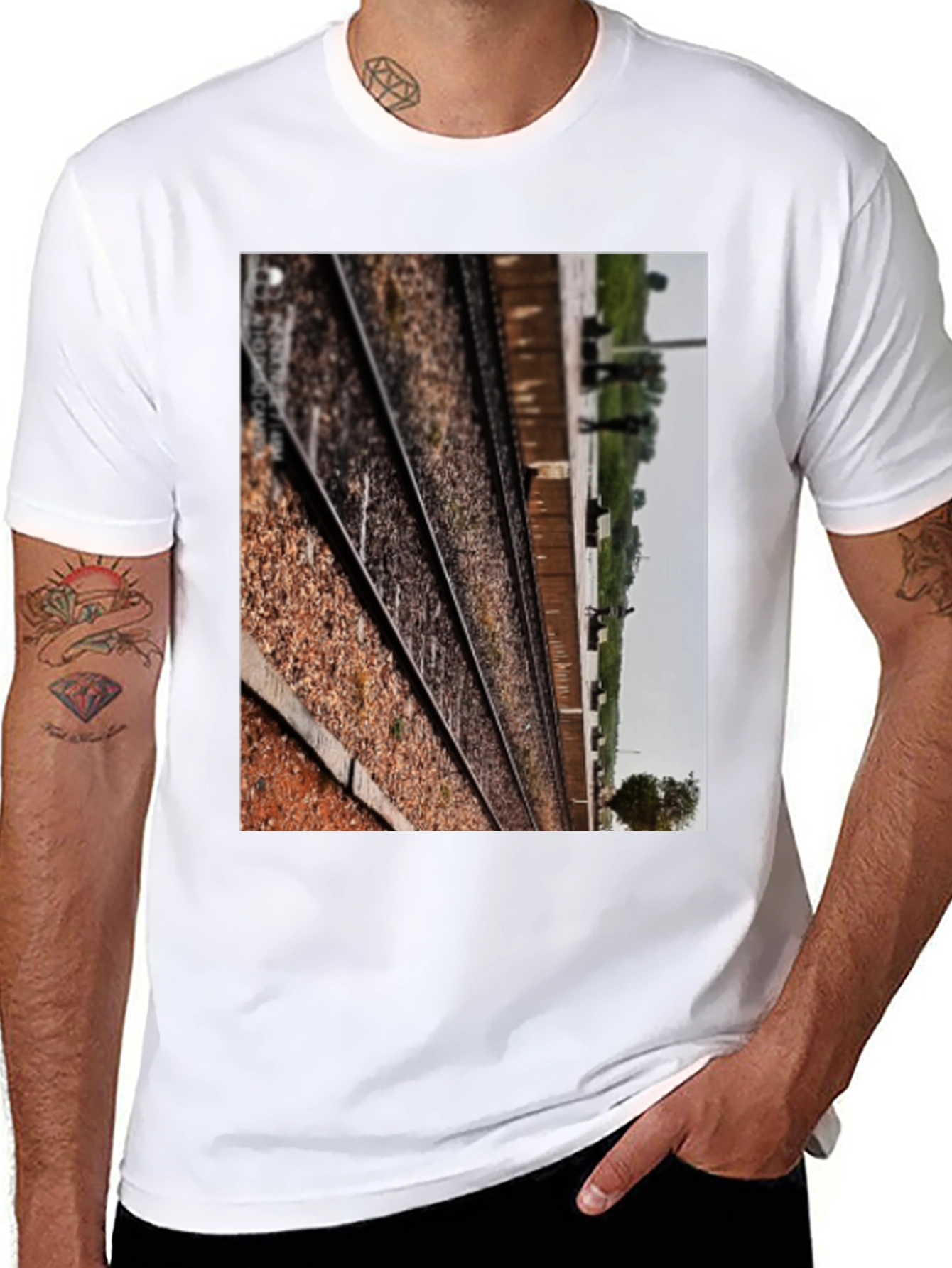 Railway Tracks Graphic Tee - Train Lover Shirt