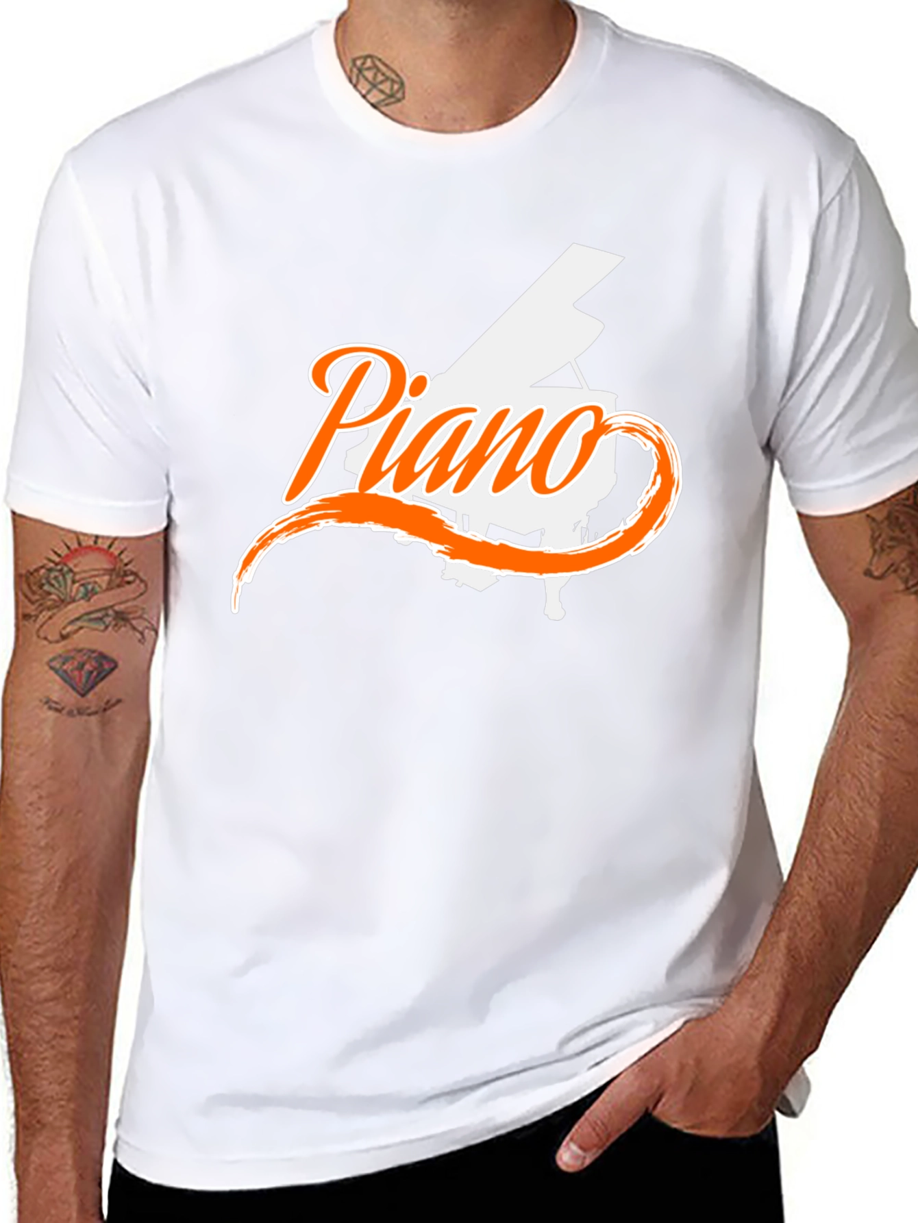 Piano Graphic Black T-Shirt
