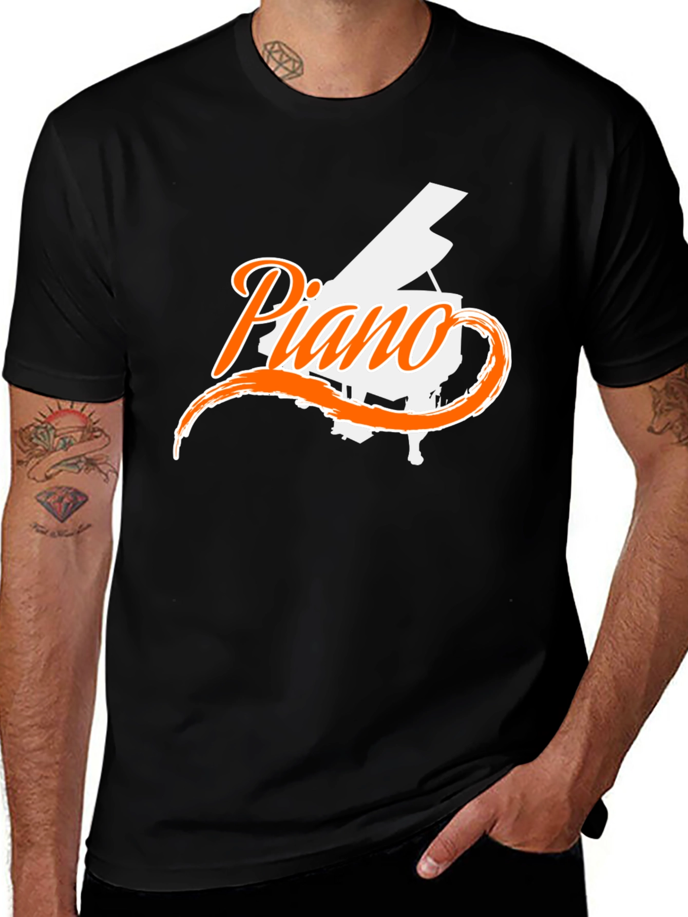 Piano Graphic Black T-Shirt