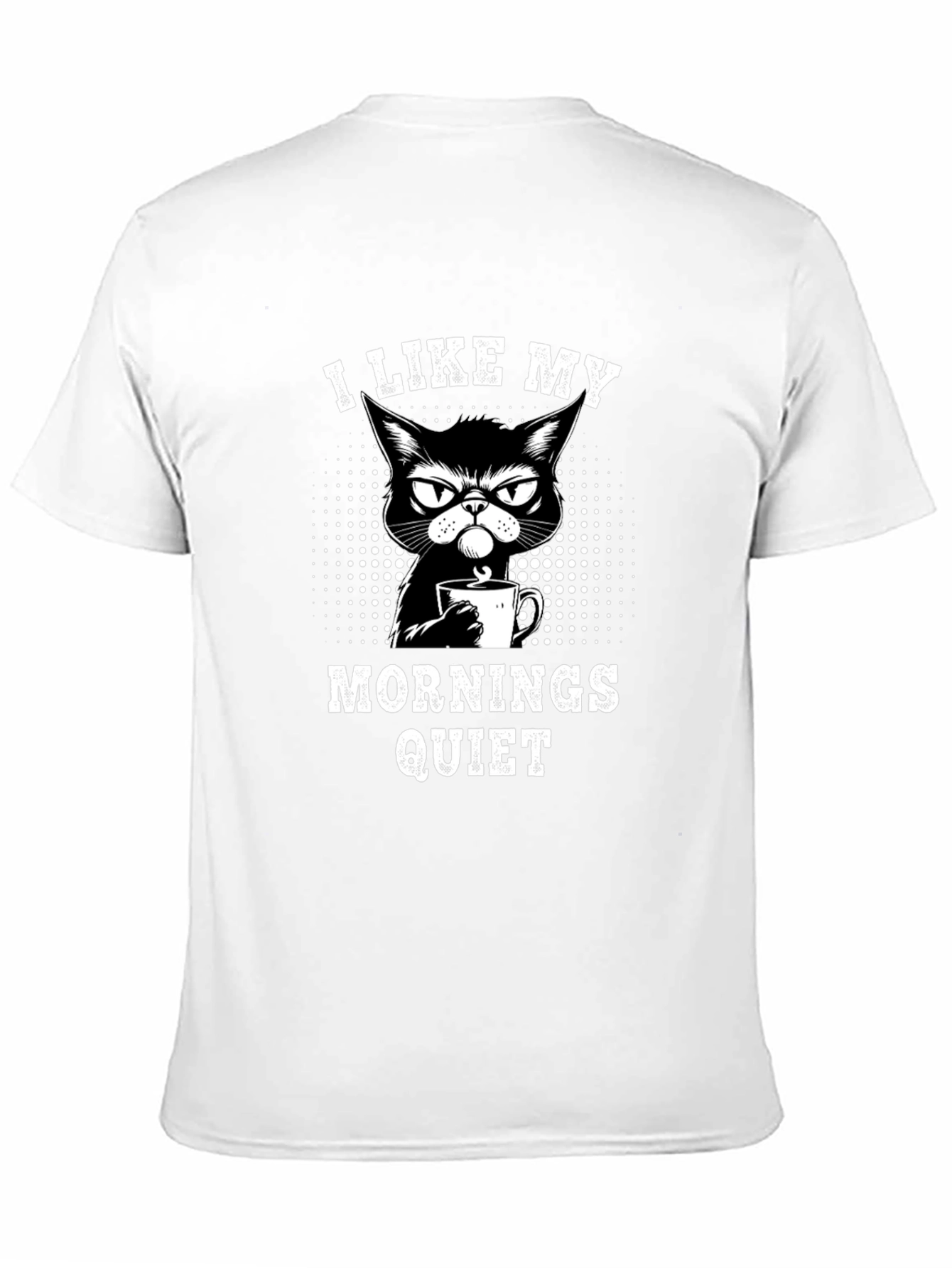 Quiet Mornings Cat Graphic Tee - Black