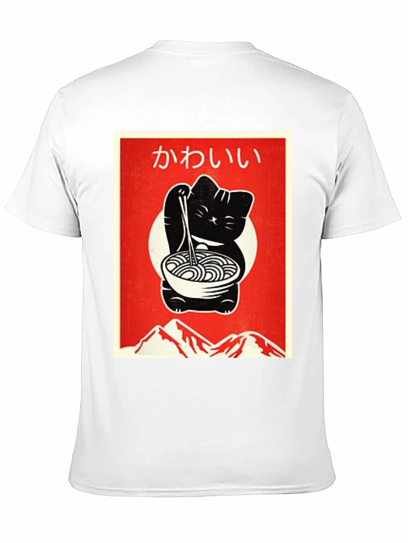 Kawaii Cat Ramen T-Shirt - Black Cute Design