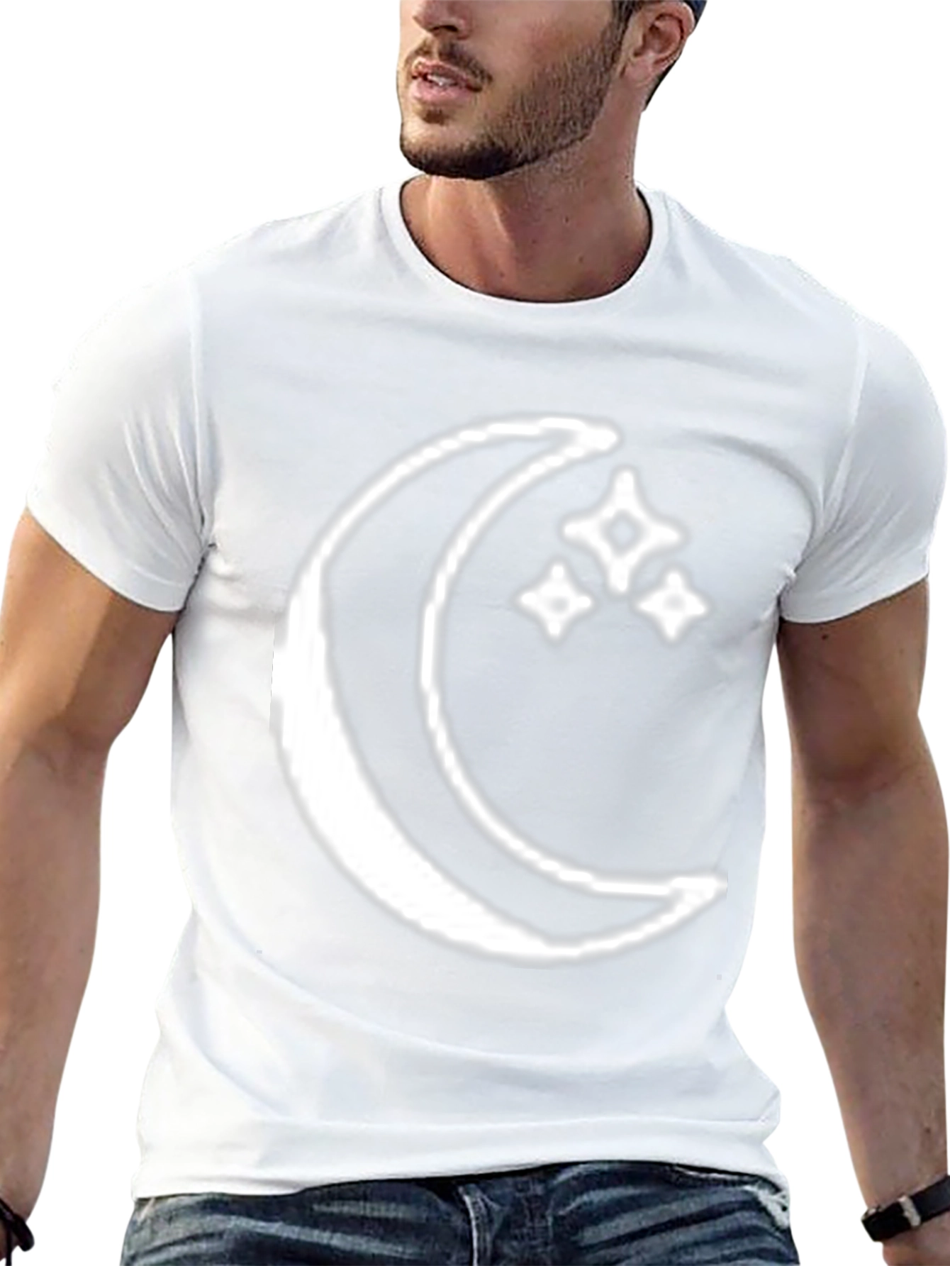 Moon & Stars Graphic Tee - Celestial Black T-Shirt