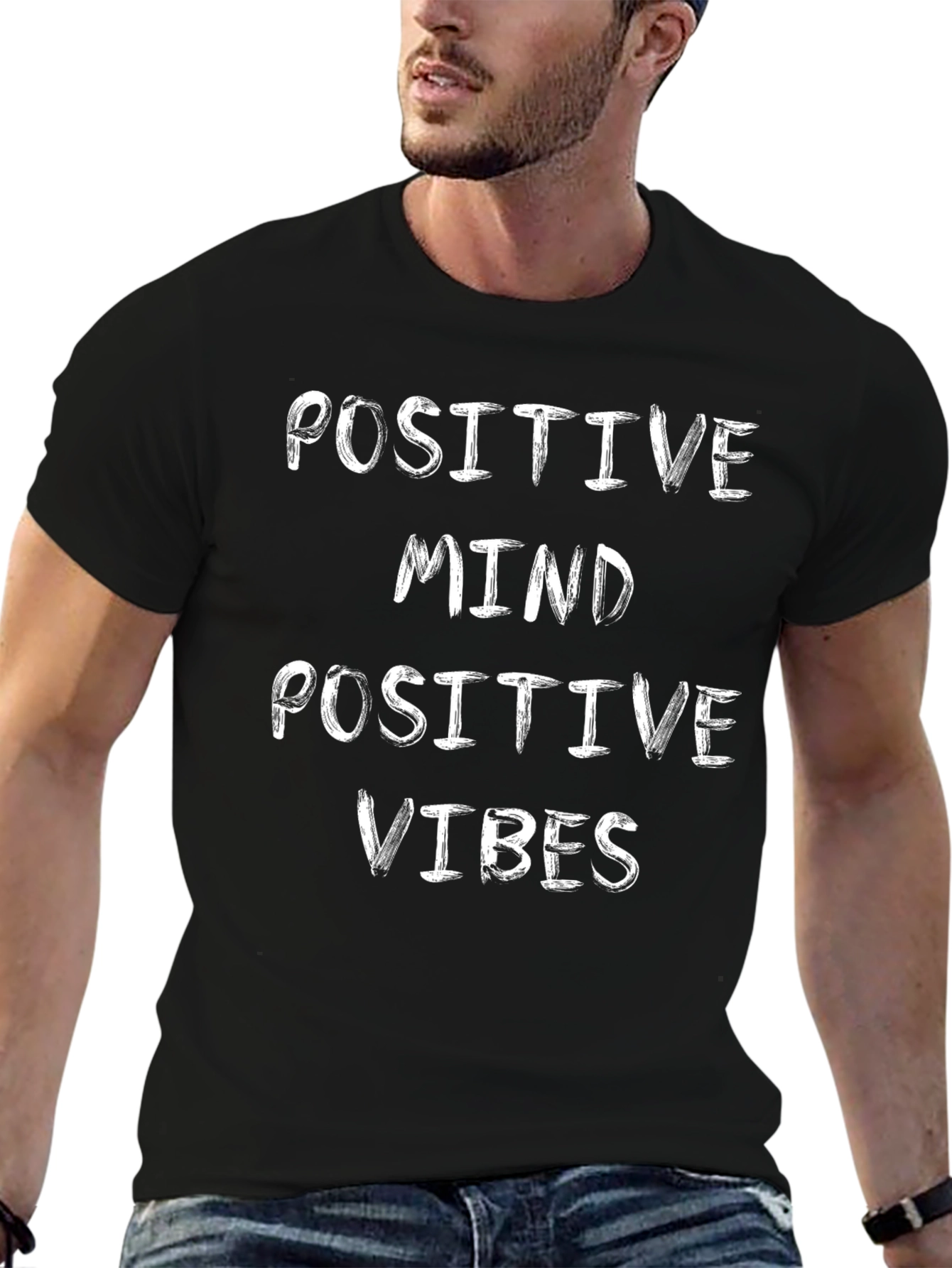 Positive Mind Positive Vibes Black T-Shirt