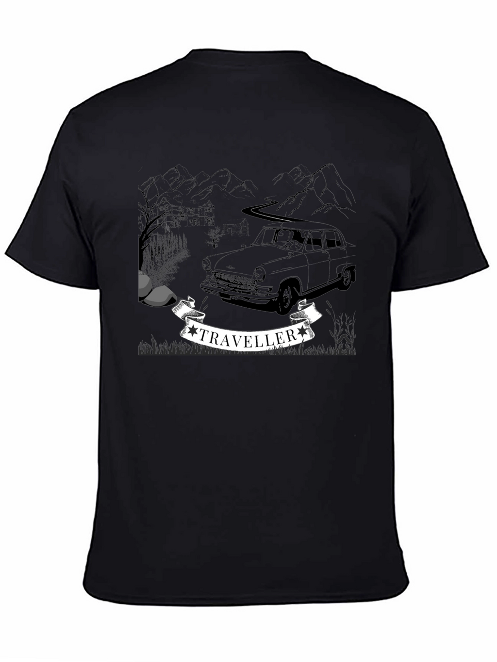 Traveller Graphic Tee - Retro Car Adventure Shirt