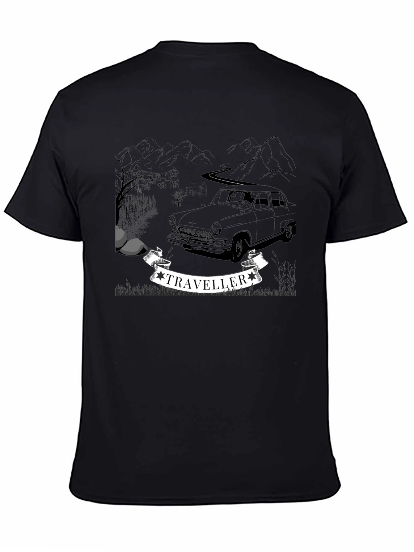 Traveller Graphic Tee - Retro Car Adventure Shirt
