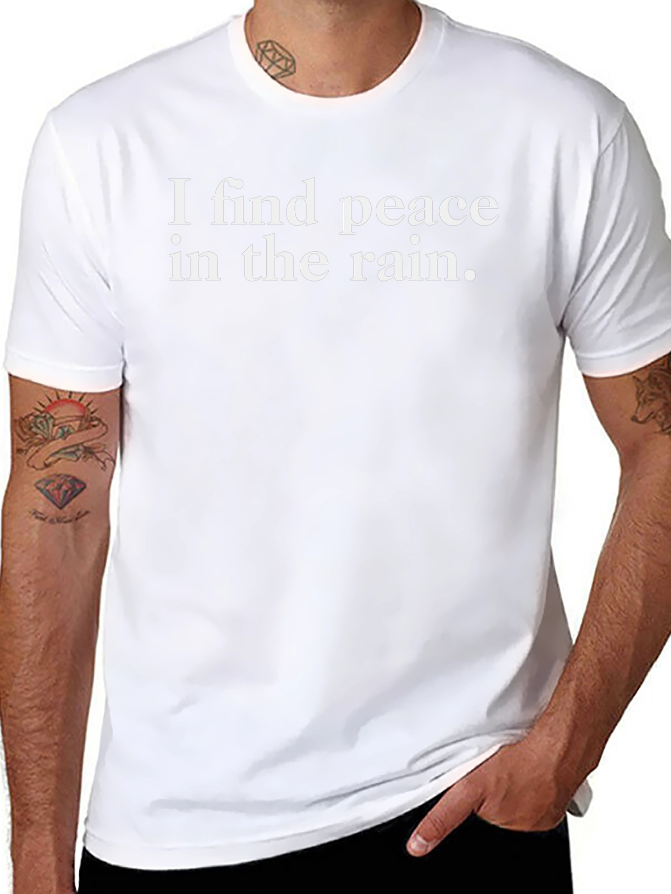 Peace in Rain Black T-Shirt