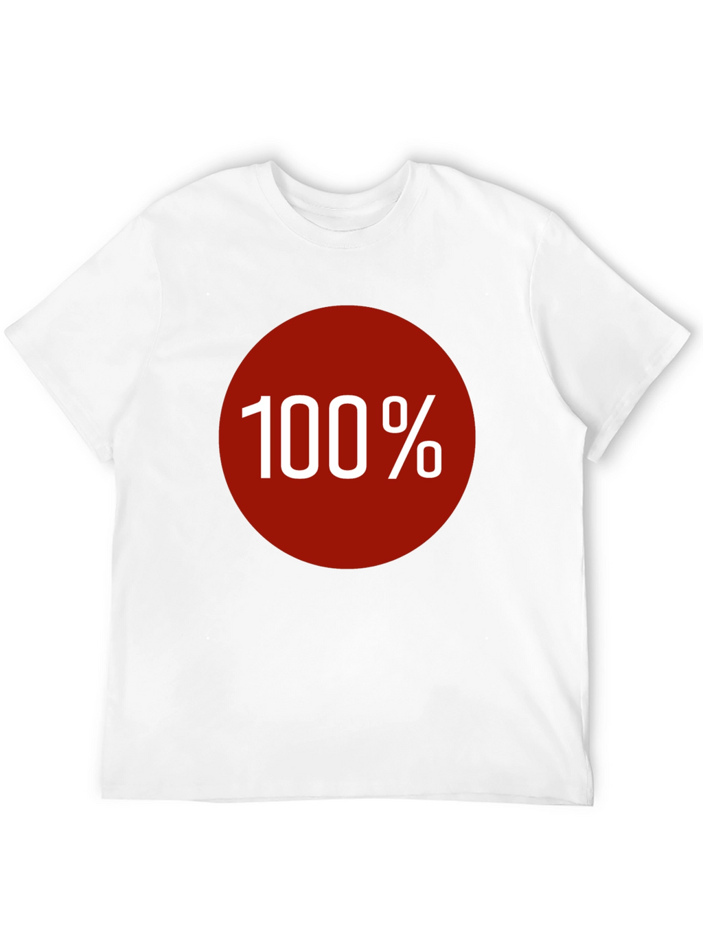 100% Graphic Tee - Bold Red Circle Design