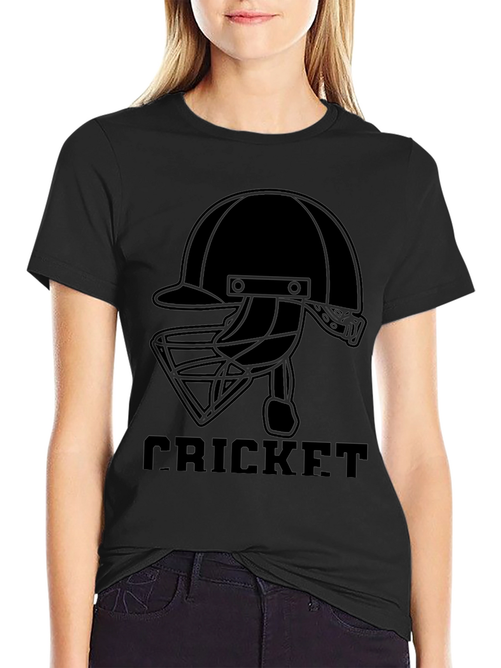 Cricket Helmet Graphic Tee - Black
