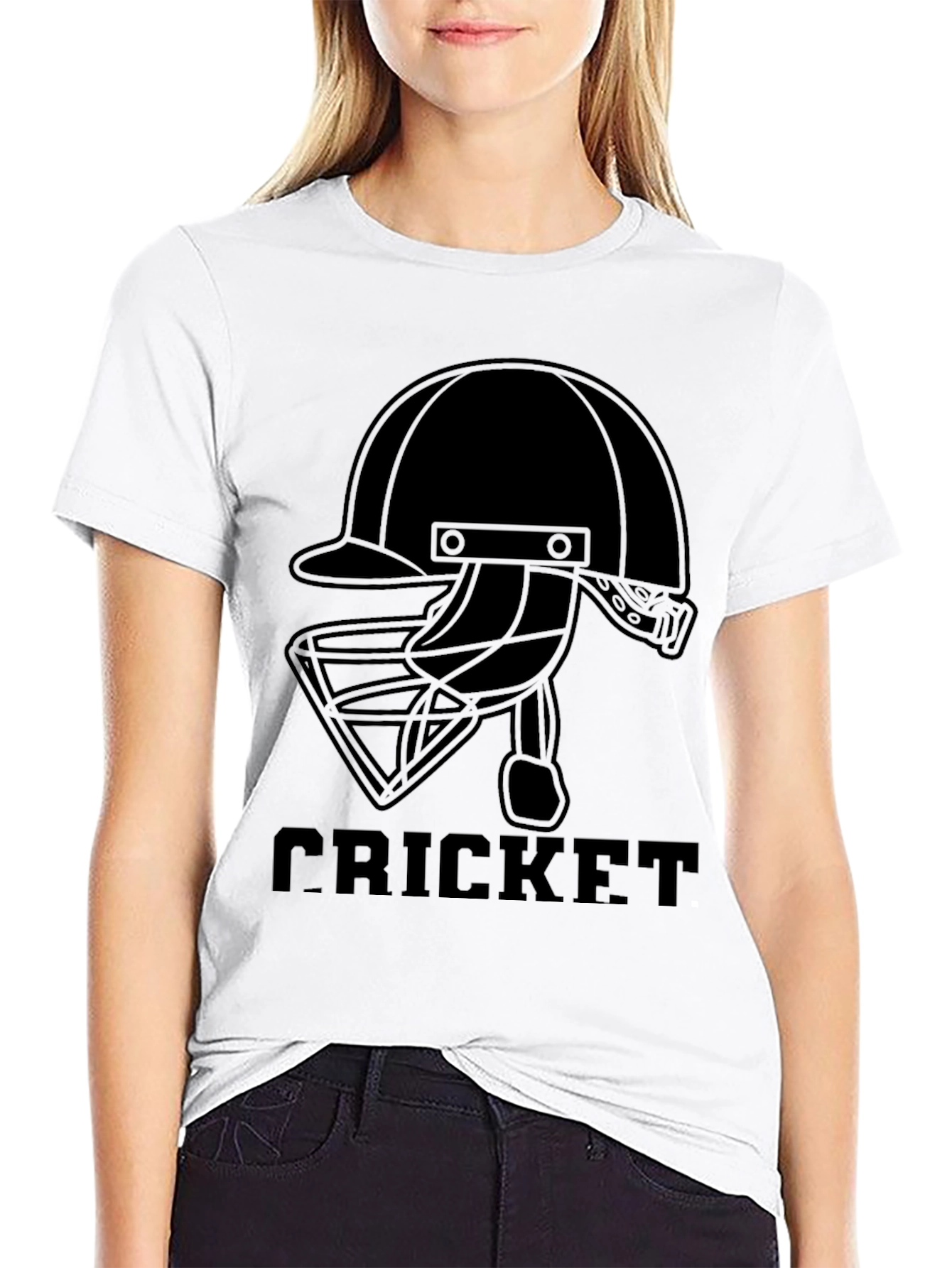 Cricket Helmet Graphic Tee - Black