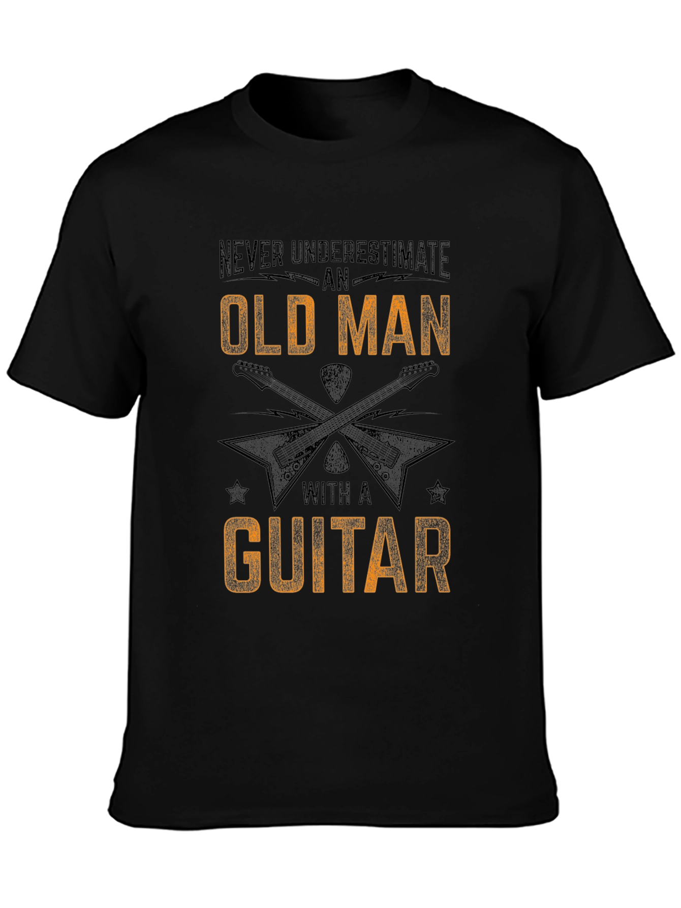 Old Man with a Guitar Black T-Shirt